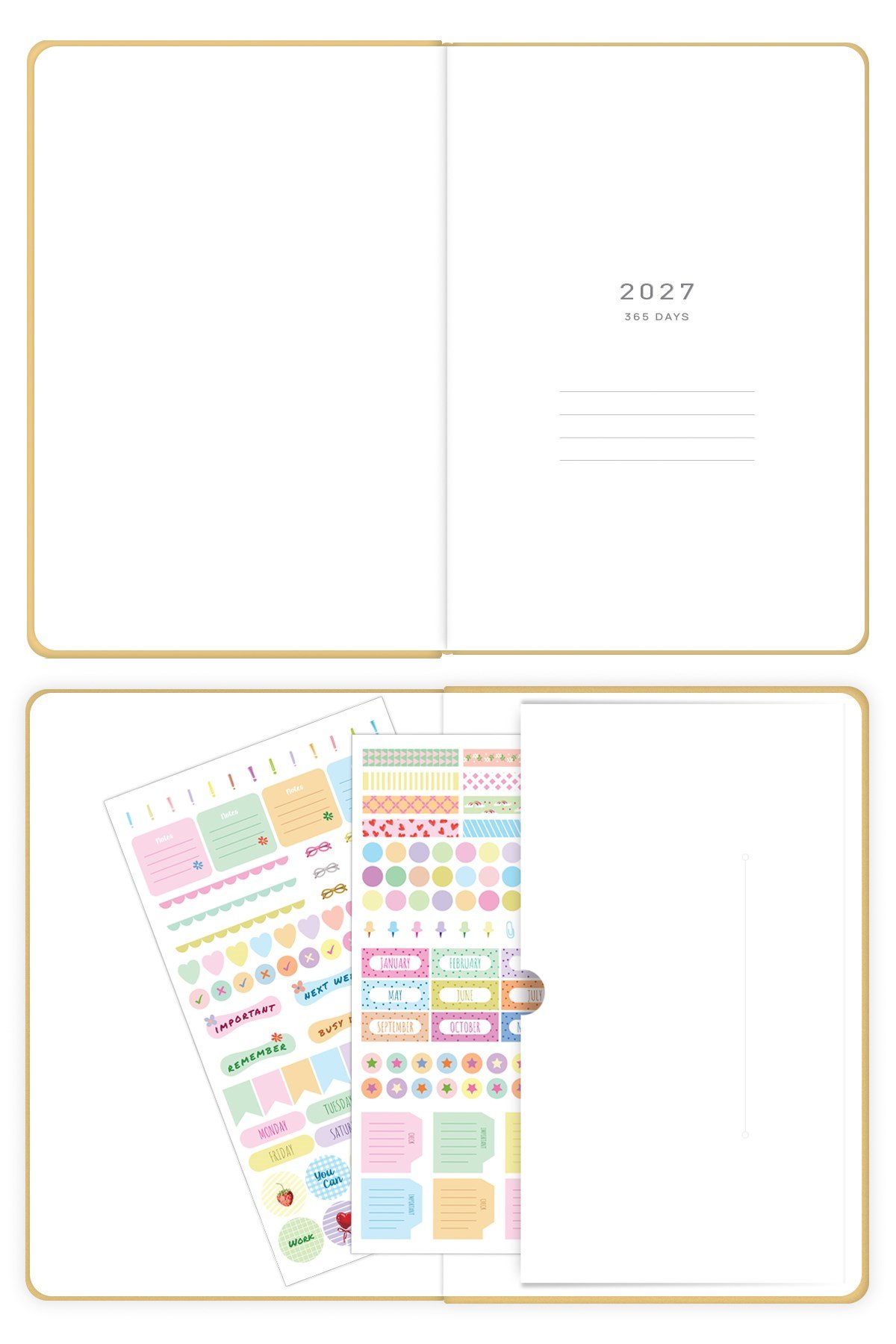 Matt Notebook 2027 Yılı A5 Tam Gün Ajanda 15x22 cm - 365 Gün Sarı