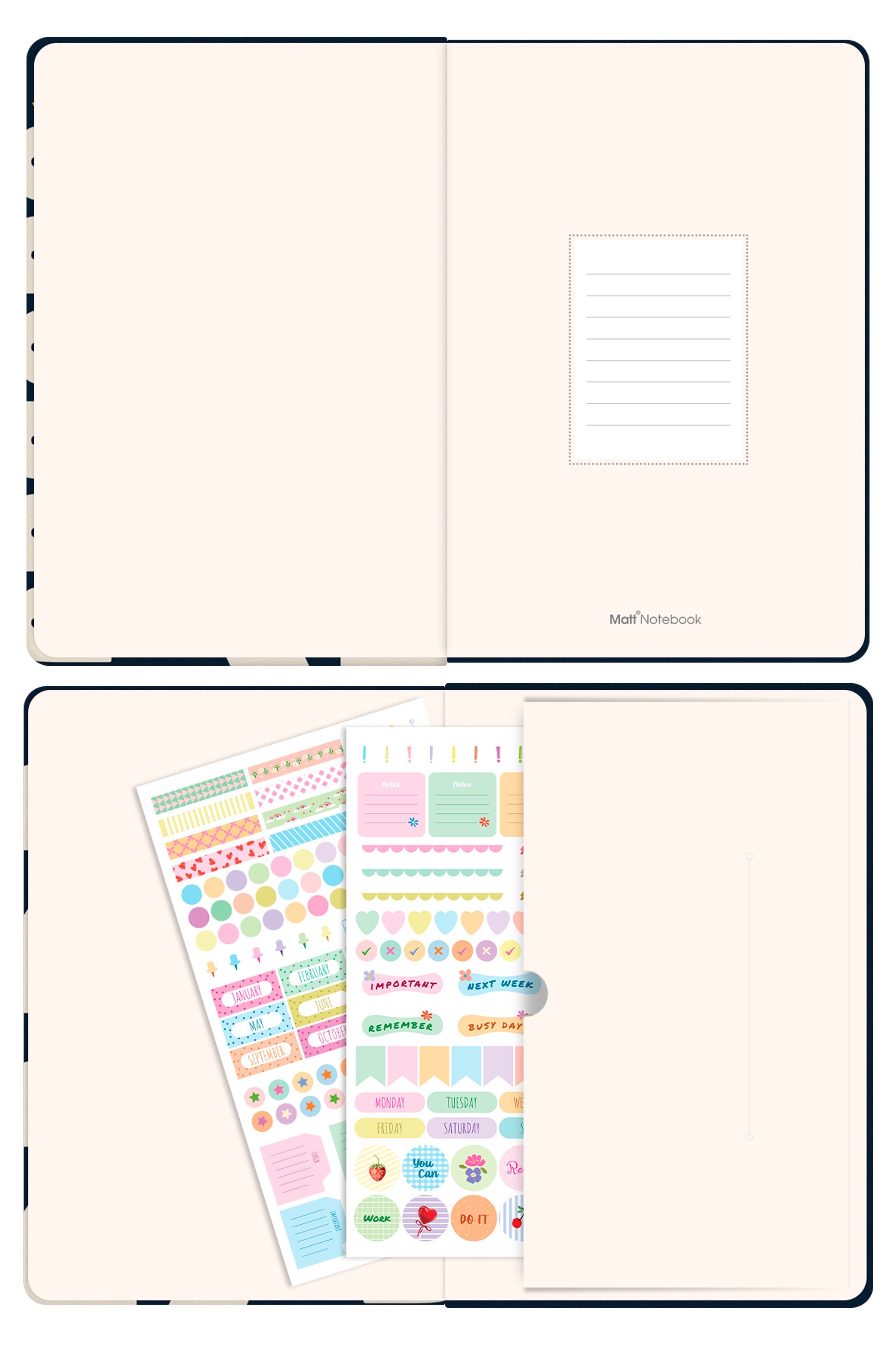 Matt Notebook 2027 Yılı B5 Haftalık Ajanda 17x24 cm - 12 Aylık Lacivert