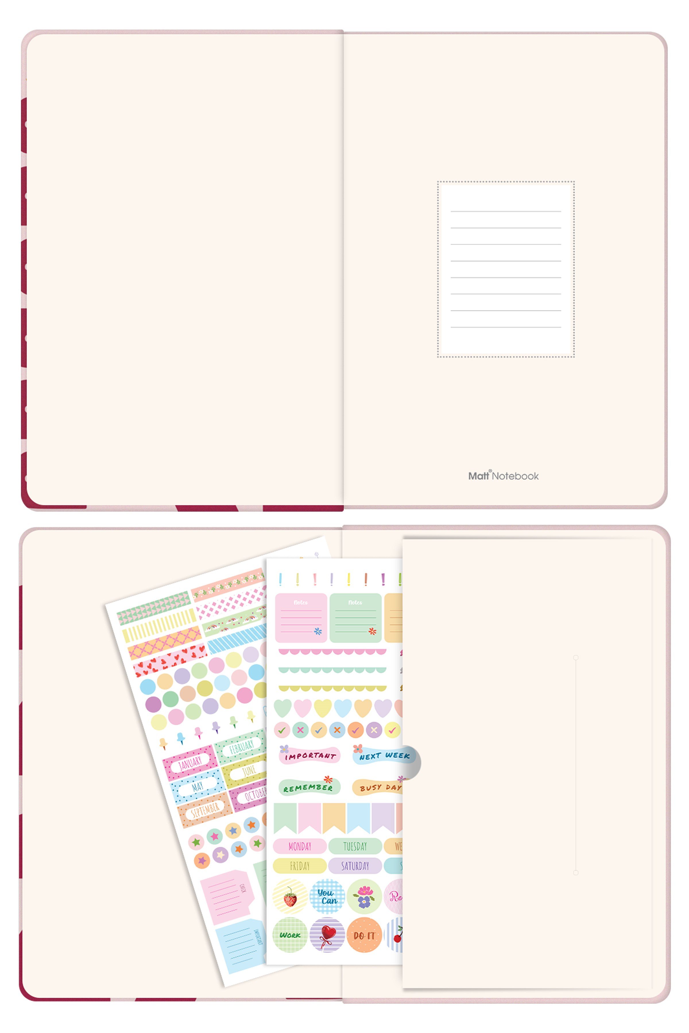 Matt Notebook 2027 Yılı B5 Haftalık Ajanda 17x24 cm - 12 Aylık Pembe