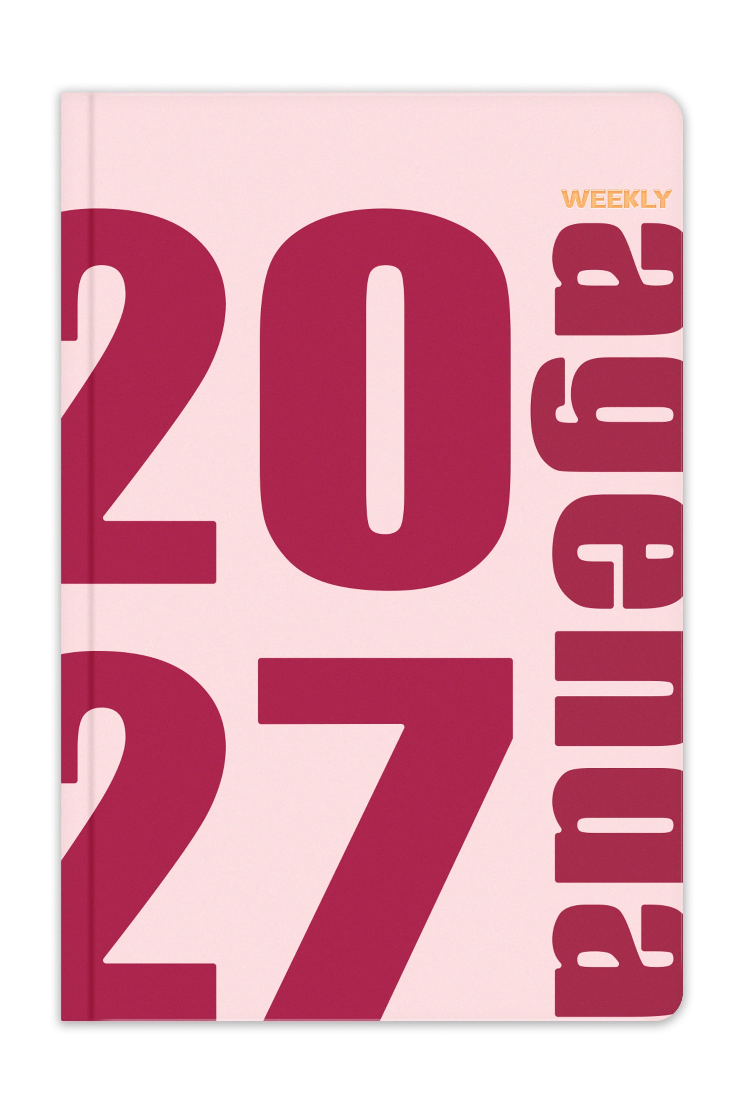 Matt Notebook 2027 Yılı B5 Haftalık Ajanda 17x24 cm - 12 Aylık Pembe
