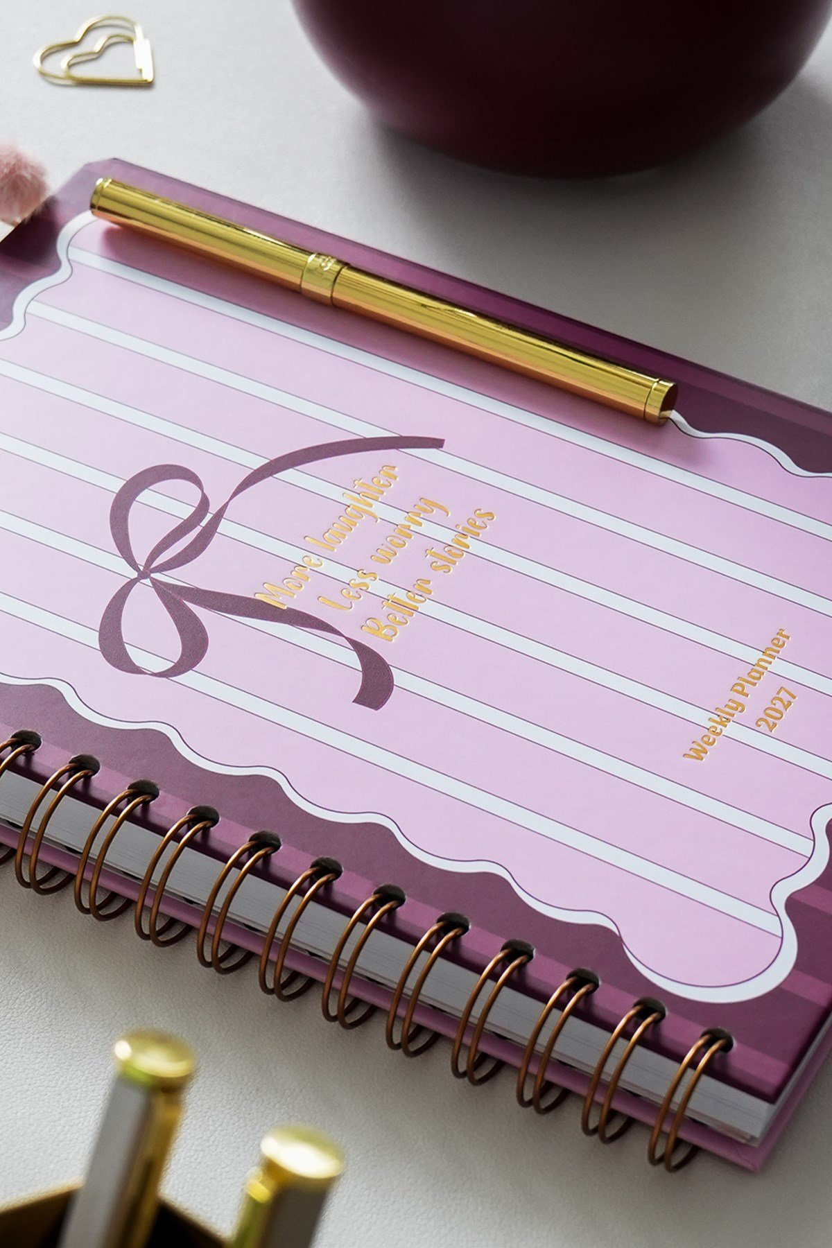 Matt Notebook 2027 Yılı B5 Haftalık Ajanda Spiralli 17x24 cm - 12 Aylık Fiyonk