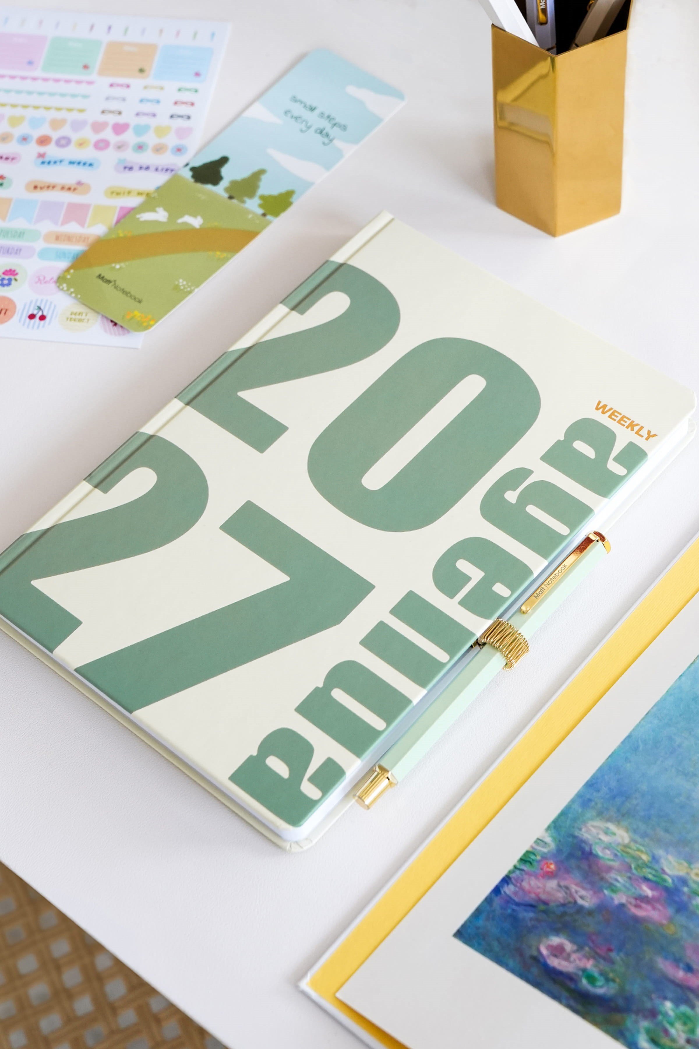 Matt Notebook 2027 Yılı B5 Haftalık Ajanda 17x24 cm - 12 Aylık Sarı