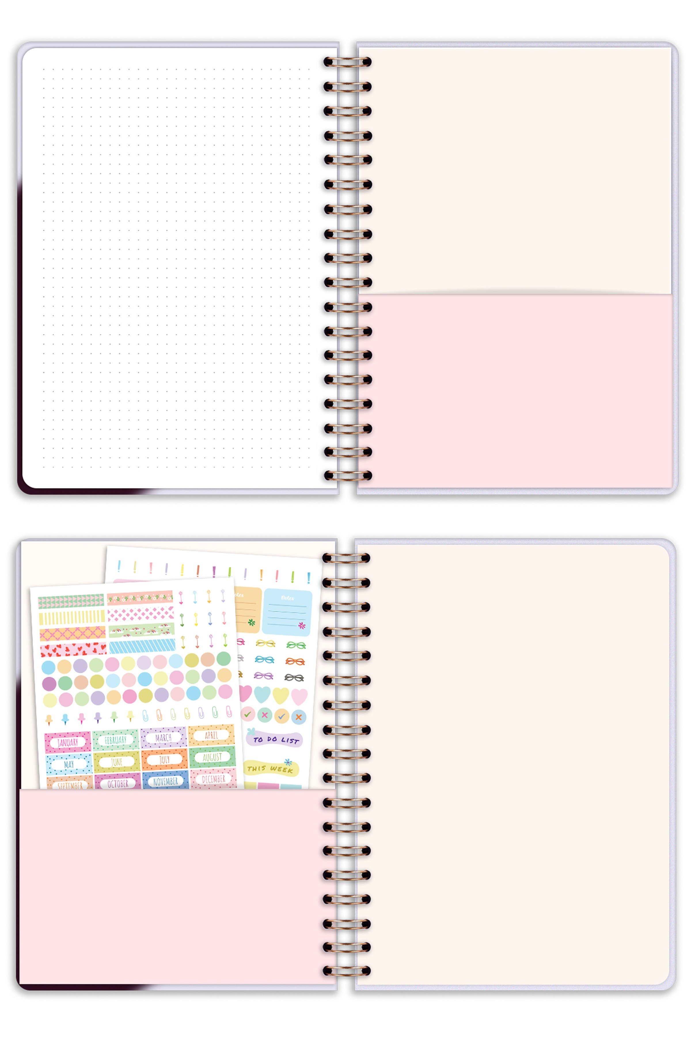 Matt Notebook 2027 Yılı B5 Haftalık Ajanda Spiralli 17x24 cm - 12 Aylık Kalp