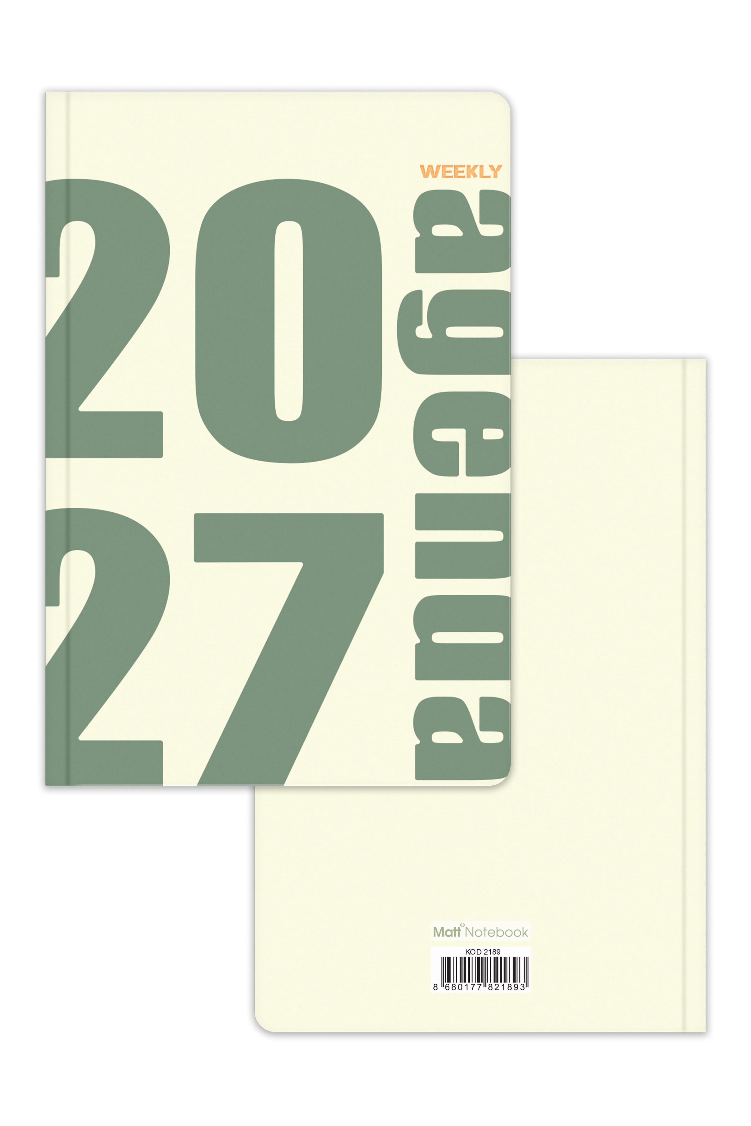 Matt Notebook 2027 Yılı B5 Haftalık Ajanda 17x24 cm - 12 Aylık Sarı