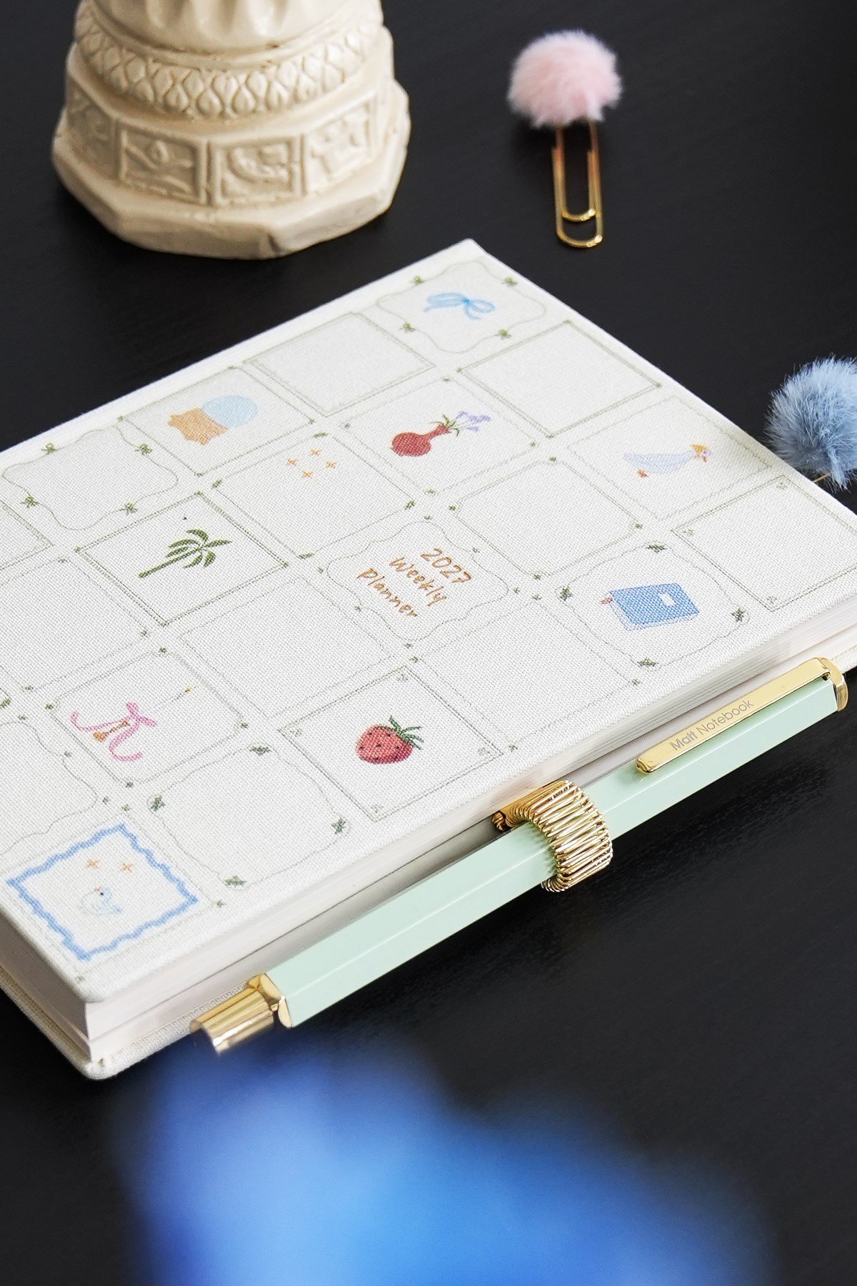 Matt Notebook 2027 Yılı B6 Keten Haftalık Ajanda - 12 Aylık