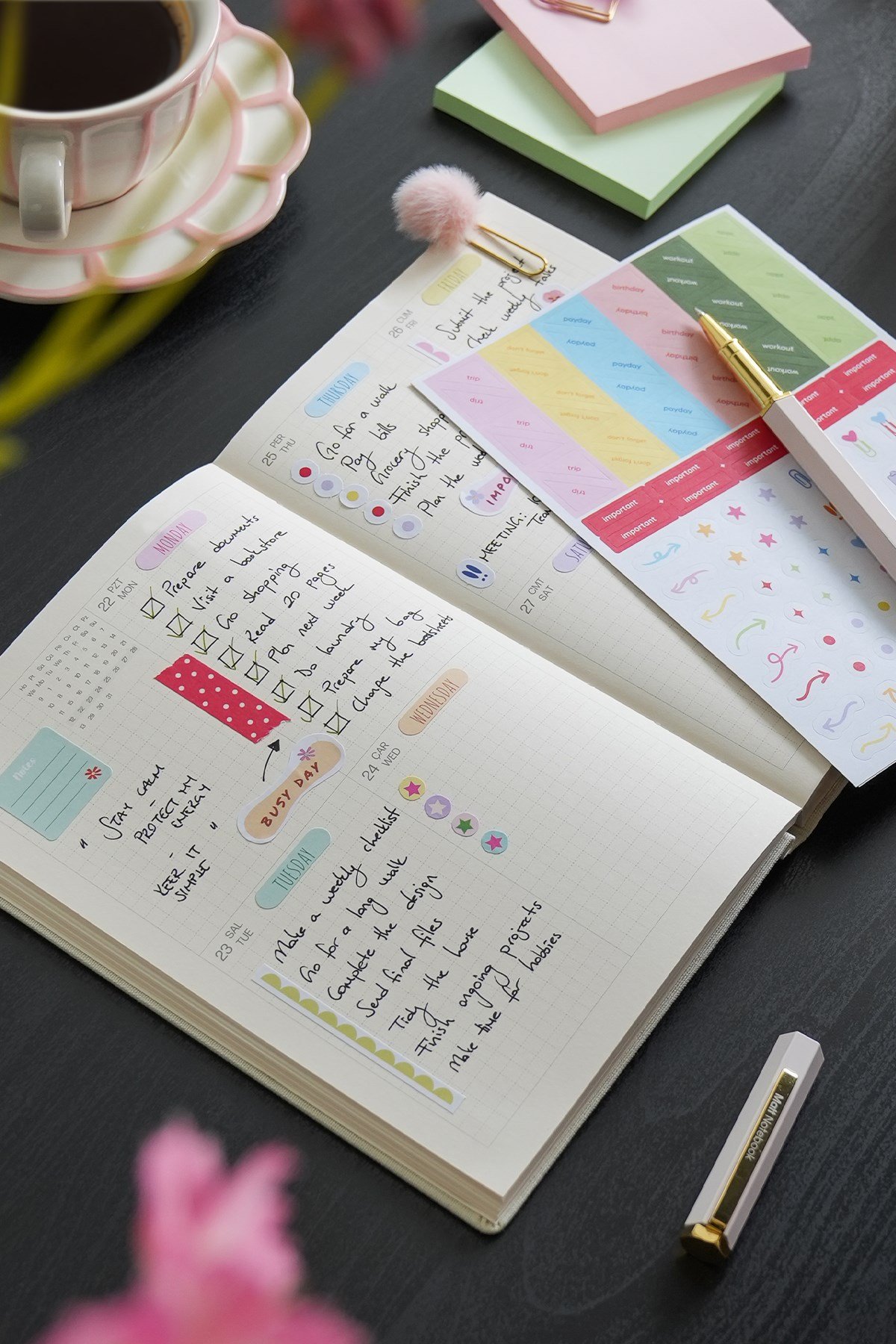 Matt Notebook 2027 Yılı B6 Keten Haftalık Ajanda - 12 Aylık Manzara