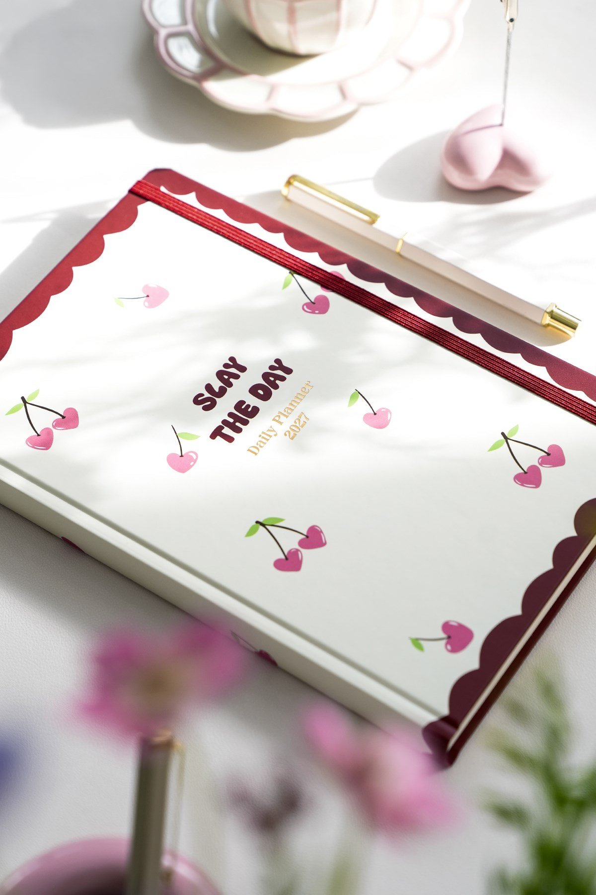 Matt Notebook 2027 Yılı Günlük Ajanda 16x24 cm - 12 Aylık Kiraz