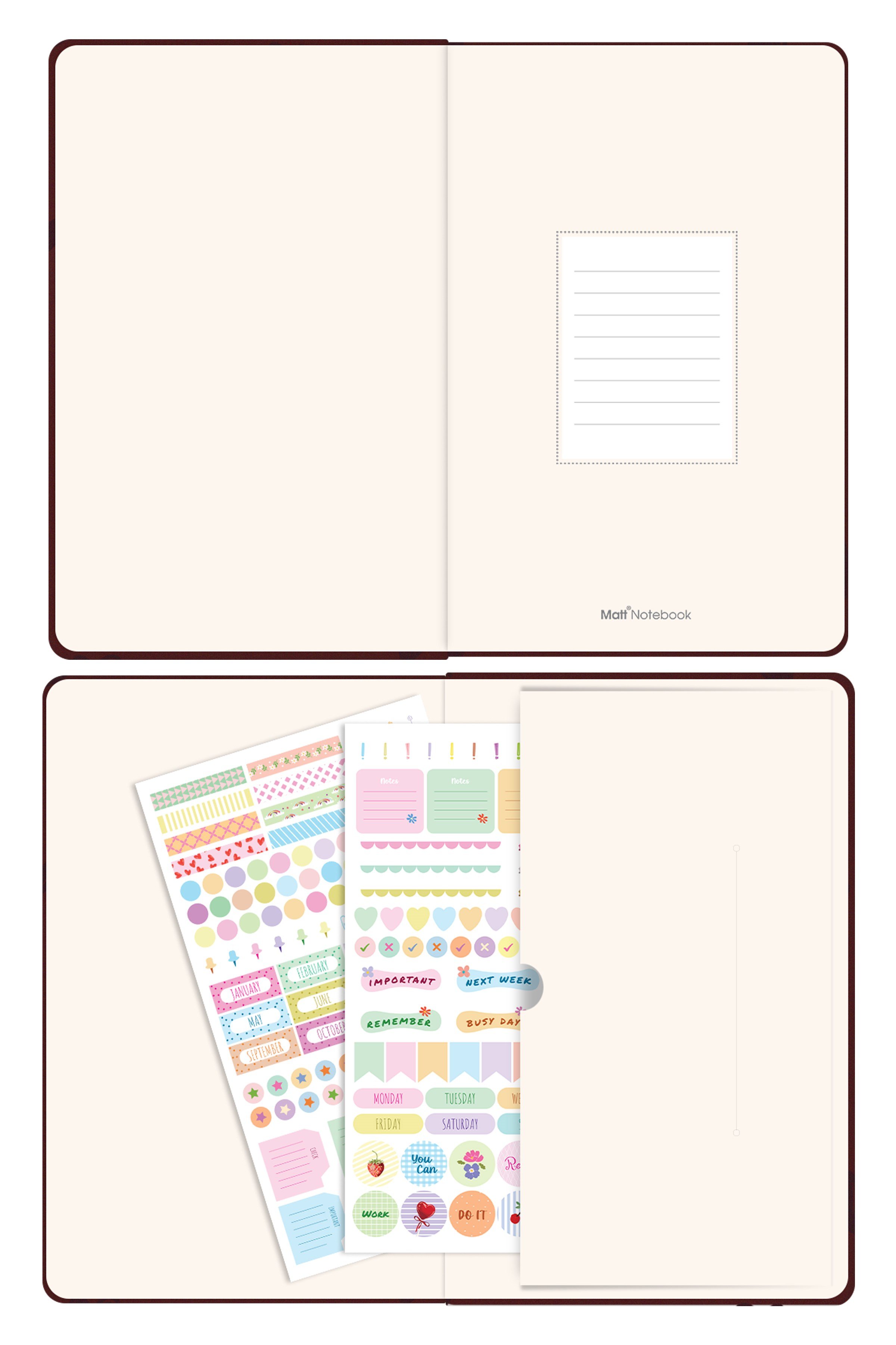 Matt Notebook 2027 Yılı Günlük Ajanda 16x24 cm - 12 Aylık Kalpler