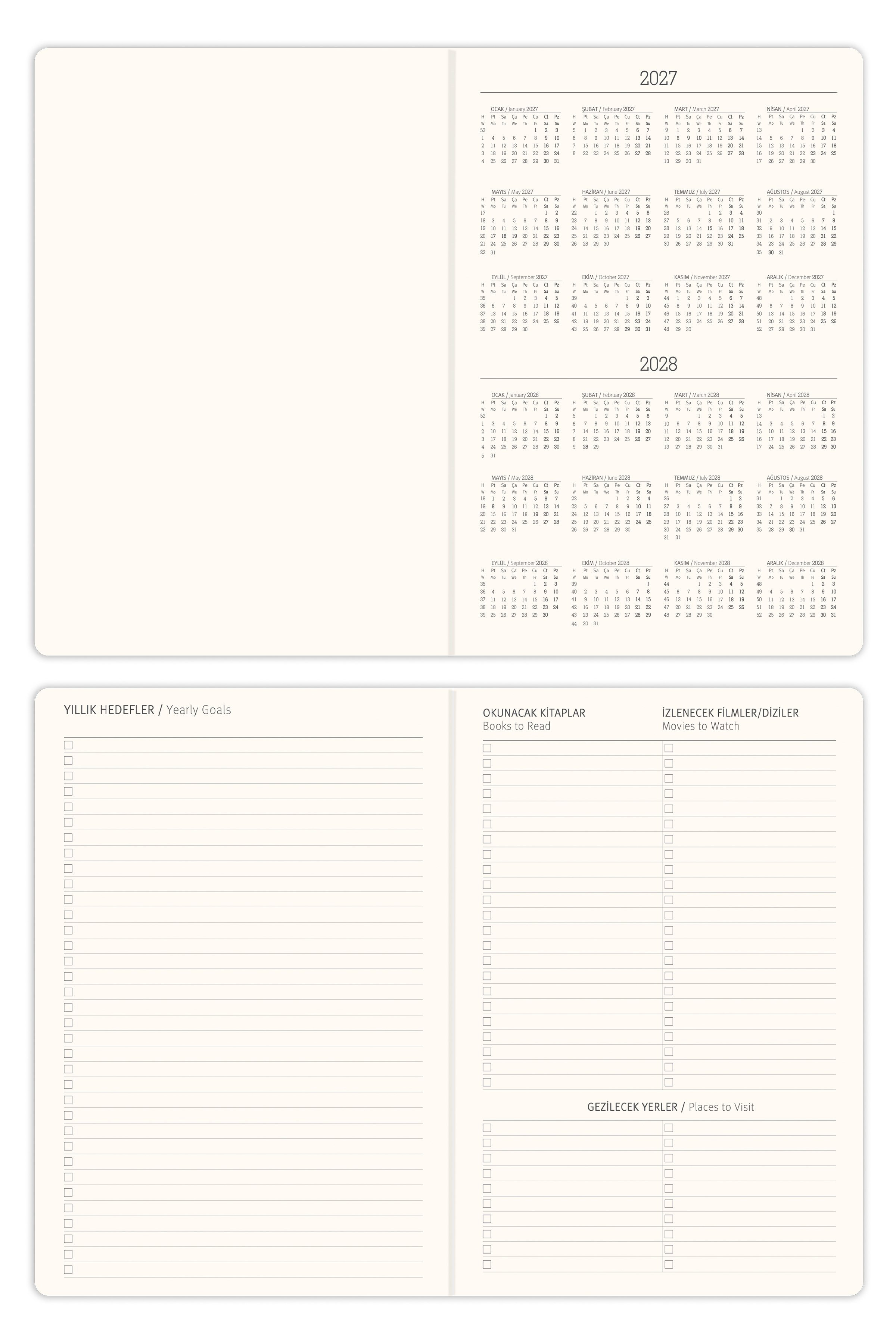 Matt Notebook 2027 Yılı Günlük Ajanda 16x24 cm - 12 Aylık