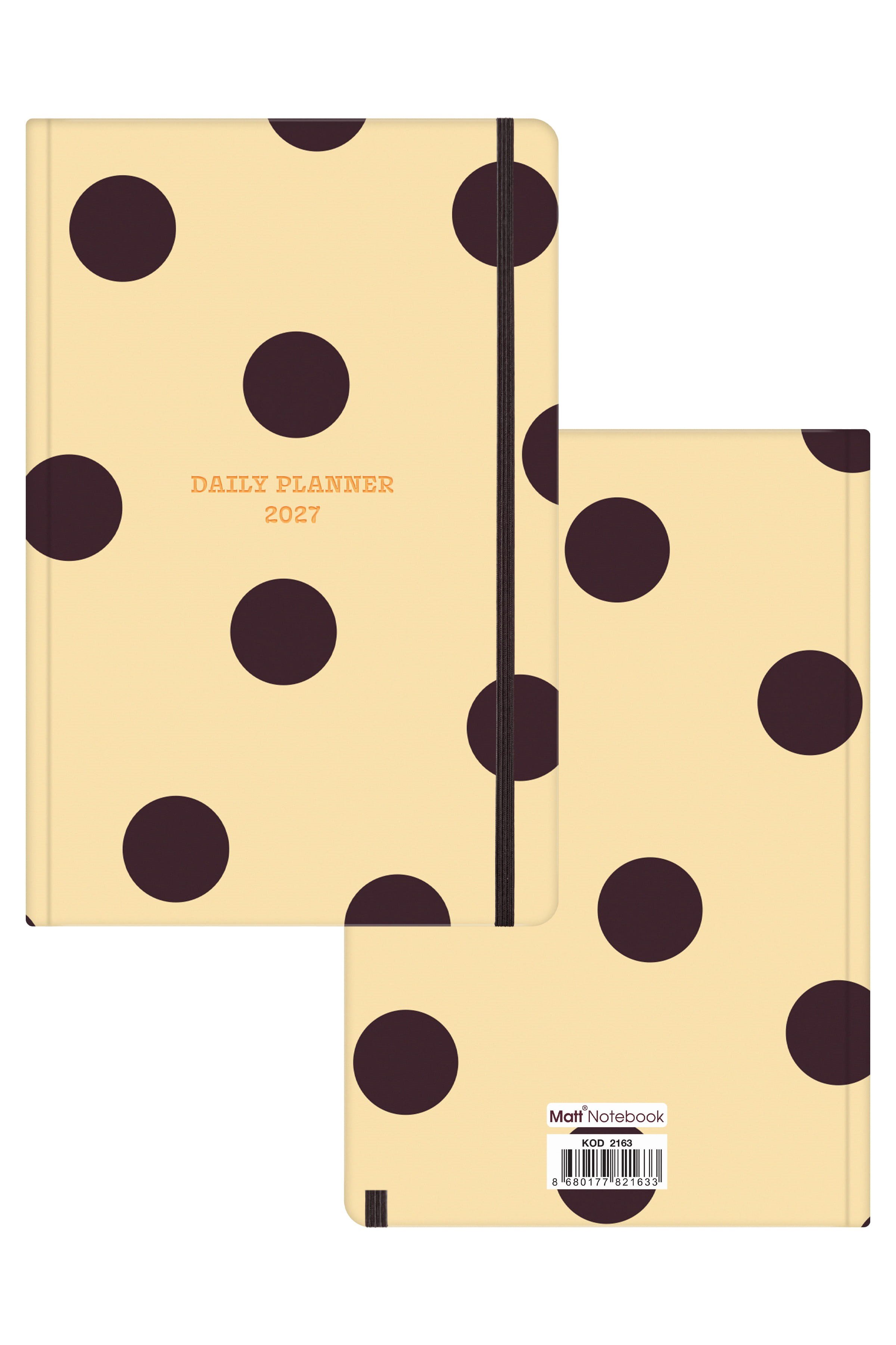 Matt Notebook 2027 Yılı Günlük Ajanda 16x24 cm - 12 Aylık Puantiye