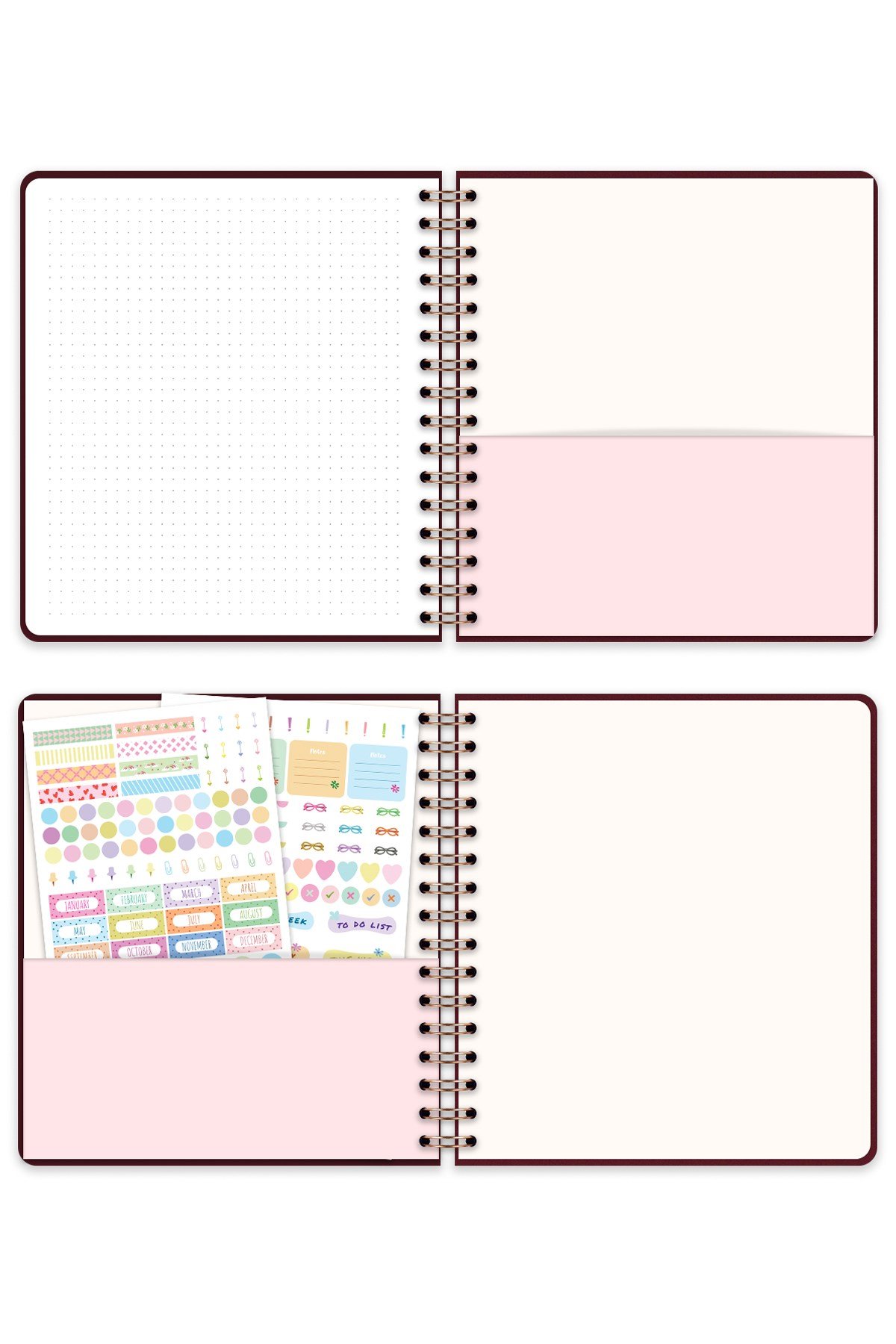 Matt Notebook 2027 Yılı Haftalık Kare Ajanda - 12 Aylık Kalp