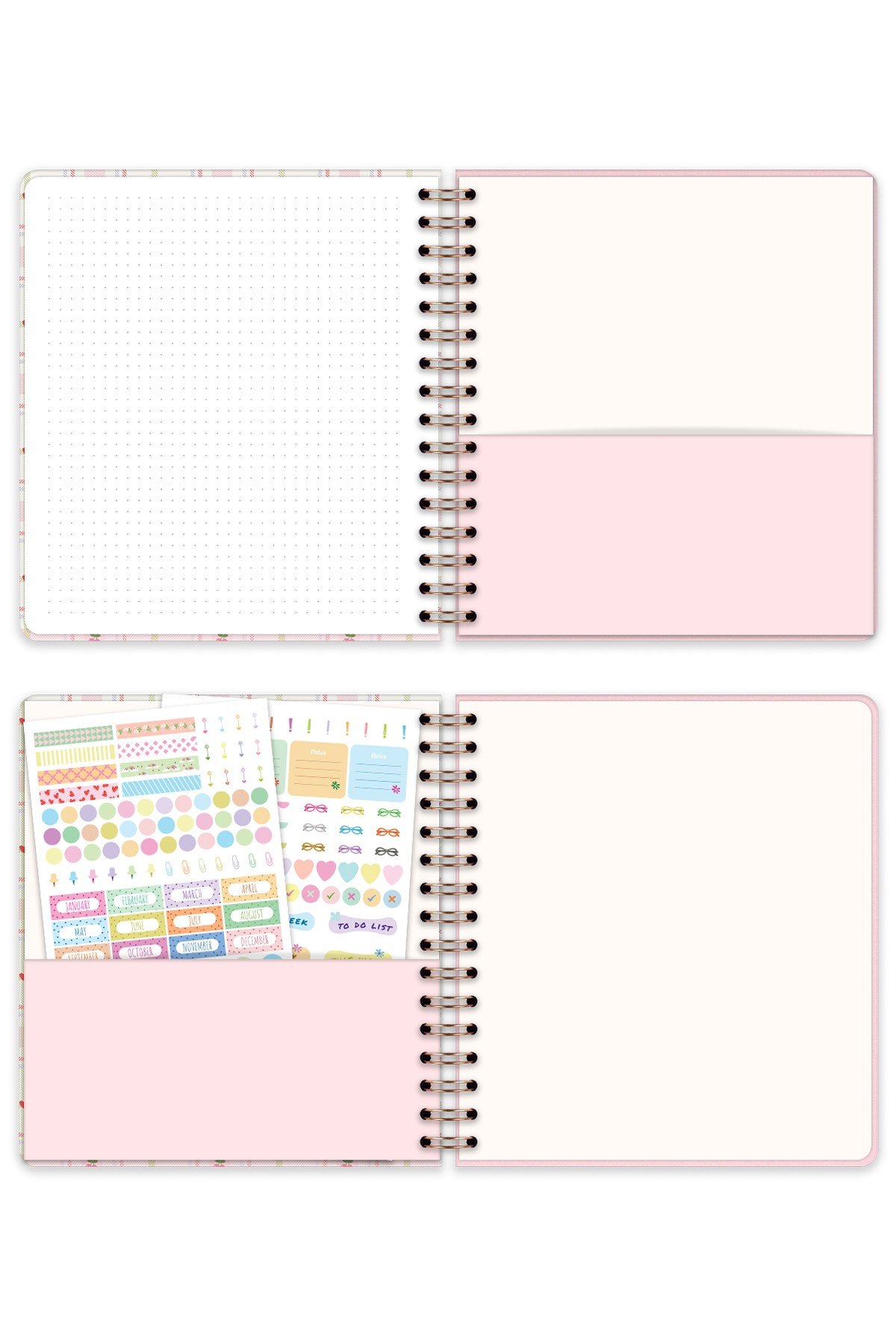 Matt Notebook 2027 Yılı Haftalık Kare Ajanda - 12 Aylık Ekose
