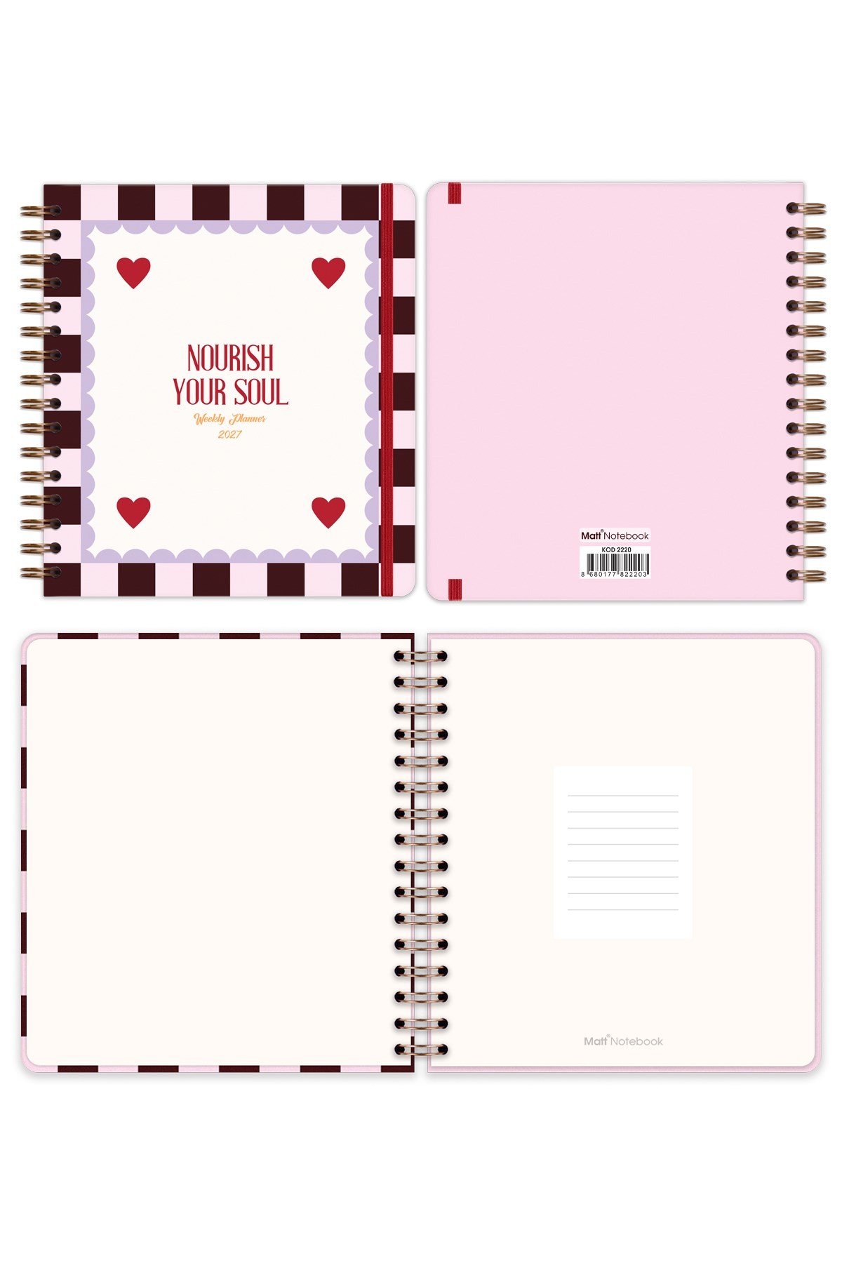Matt Notebook 2027 Yılı Haftalık Kare Ajanda - 12 Aylık
