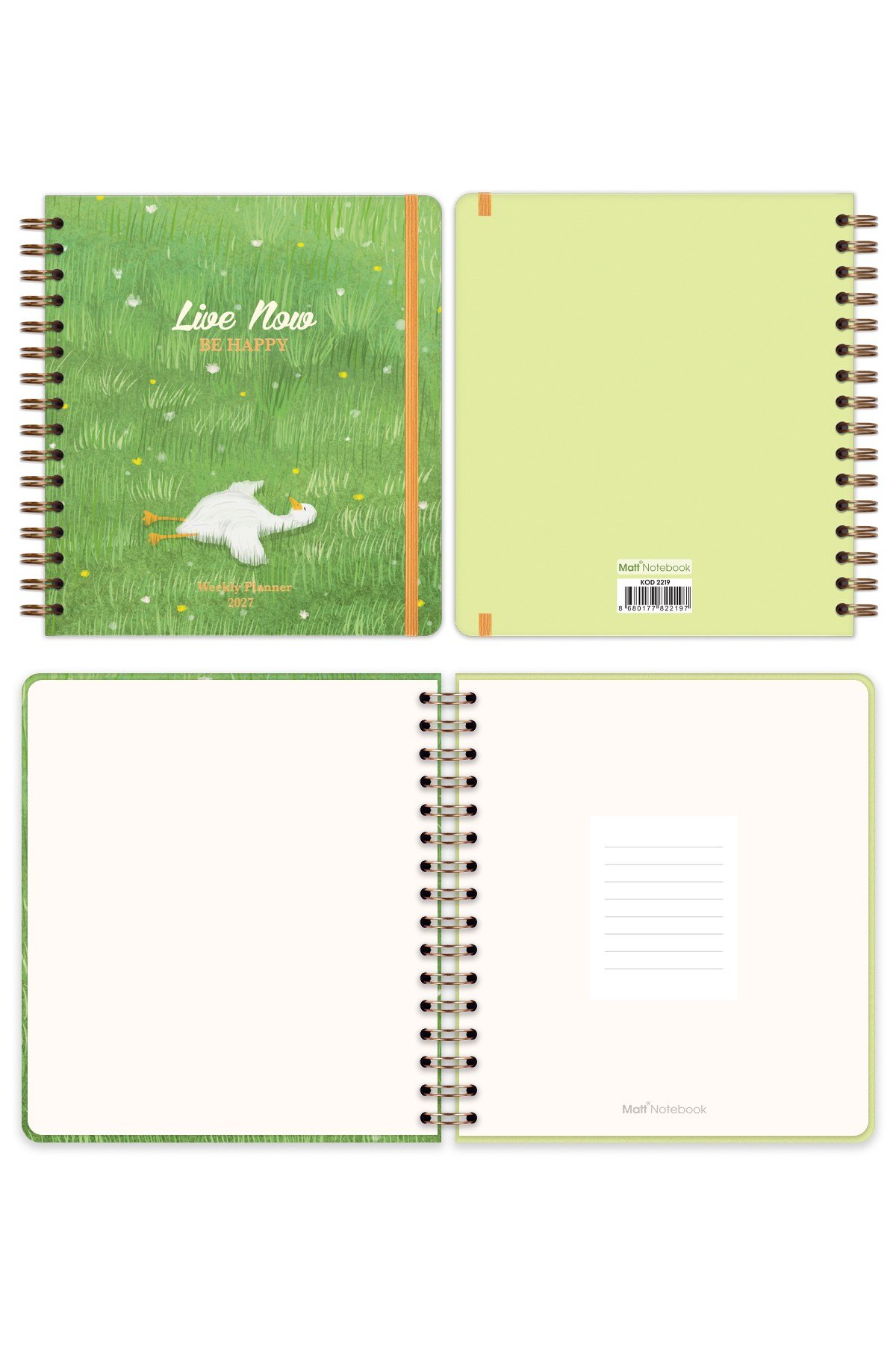 Matt Notebook 2027 Yılı Haftalık Kare Ajanda - 12 Aylık