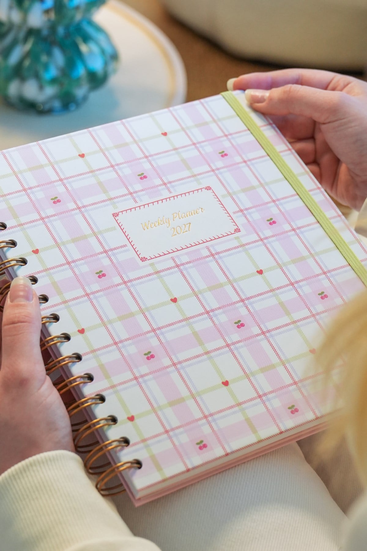 Matt Notebook 2027 Yılı Haftalık Kare Ajanda - 12 Aylık Ekose