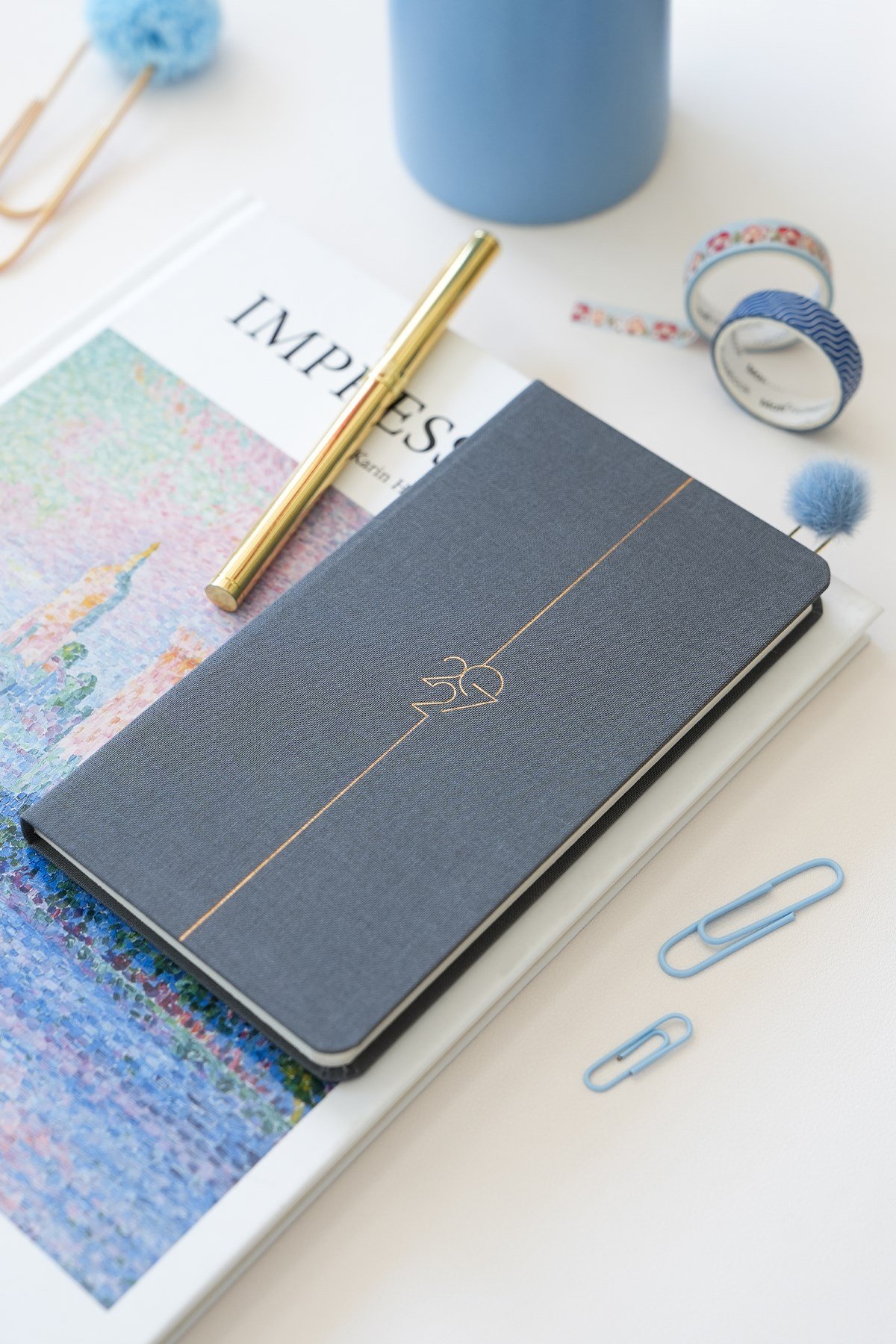 Matt Notebook 2027 Yılı Haftalık Keten 9x17 cm Cep Ajandası 12 Aylık Füme