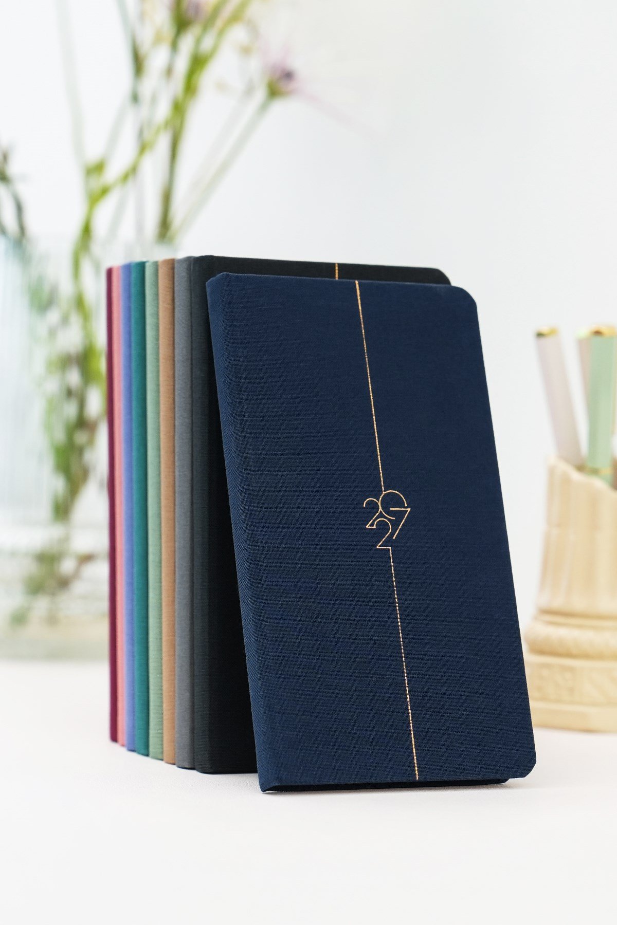 Matt Notebook 2027 Yılı Haftalık Keten 9x17 cm Cep Ajandası 12 Aylık Lacivert