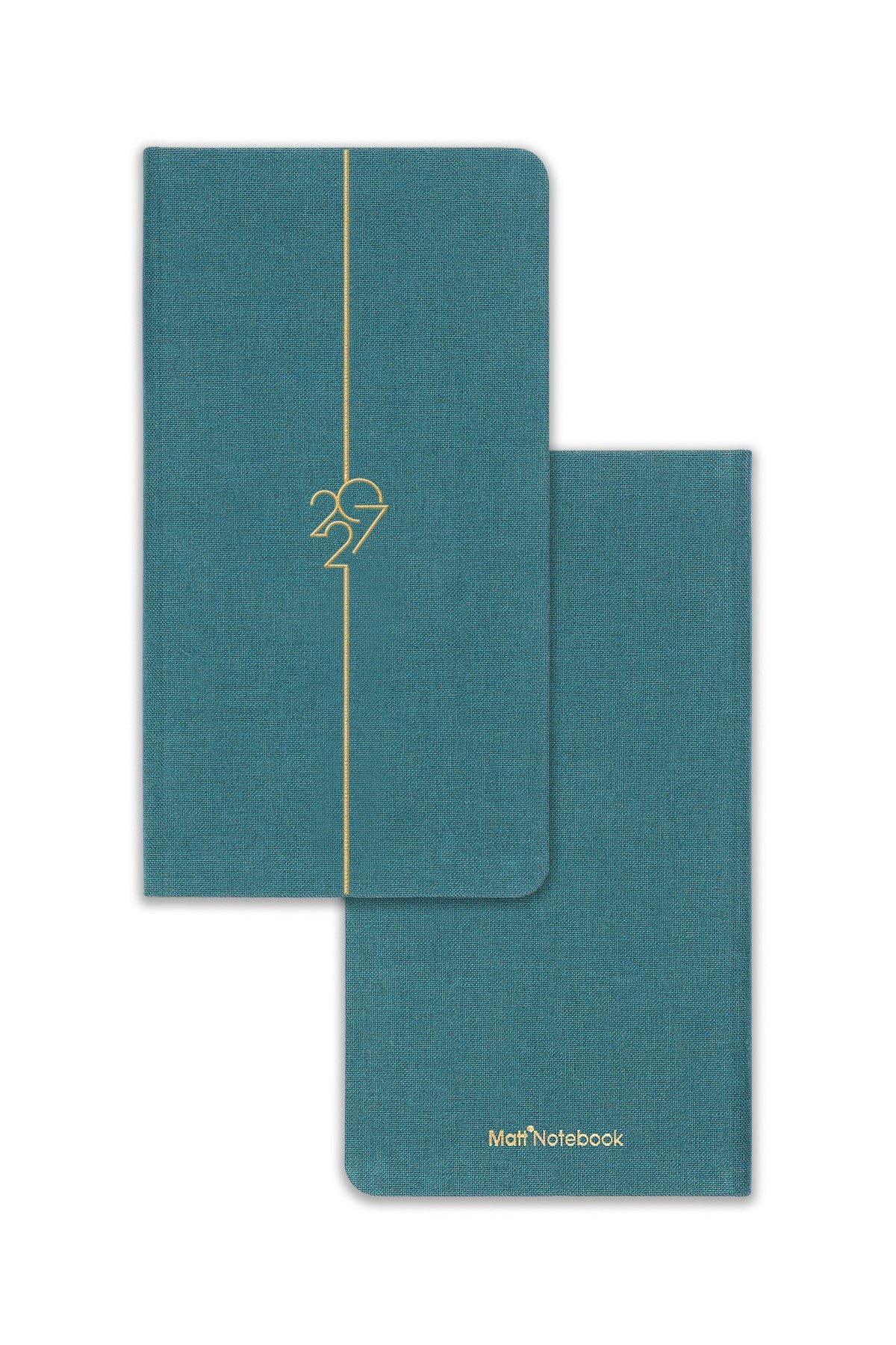 Matt Notebook 2027 Yılı Haftalık Keten 9x17 cm Cep Ajandası 12 Aylık Koyu Yeşil