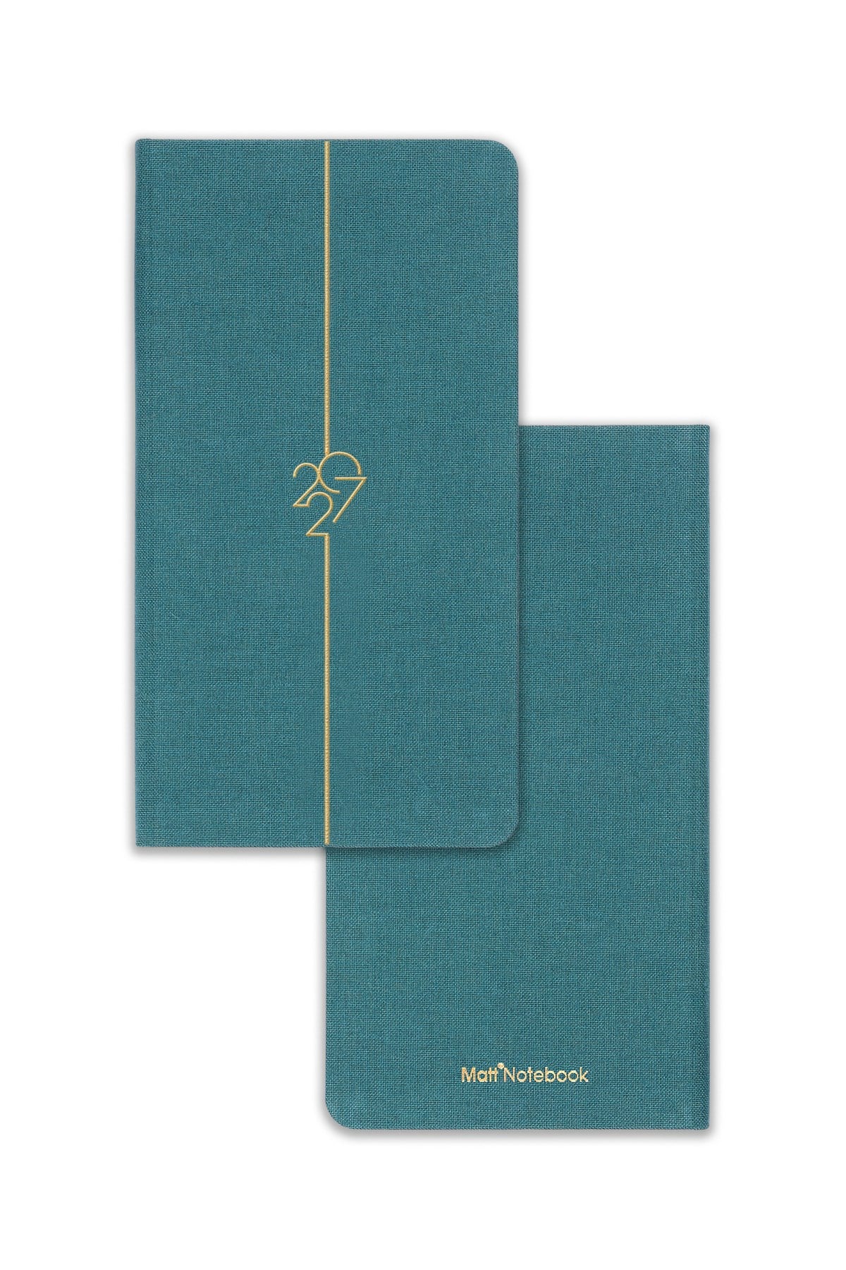 Matt Notebook 2027 Yılı Haftalık Keten 9x17 cm Cep Ajandası 12 Aylık Koyu Yeşil