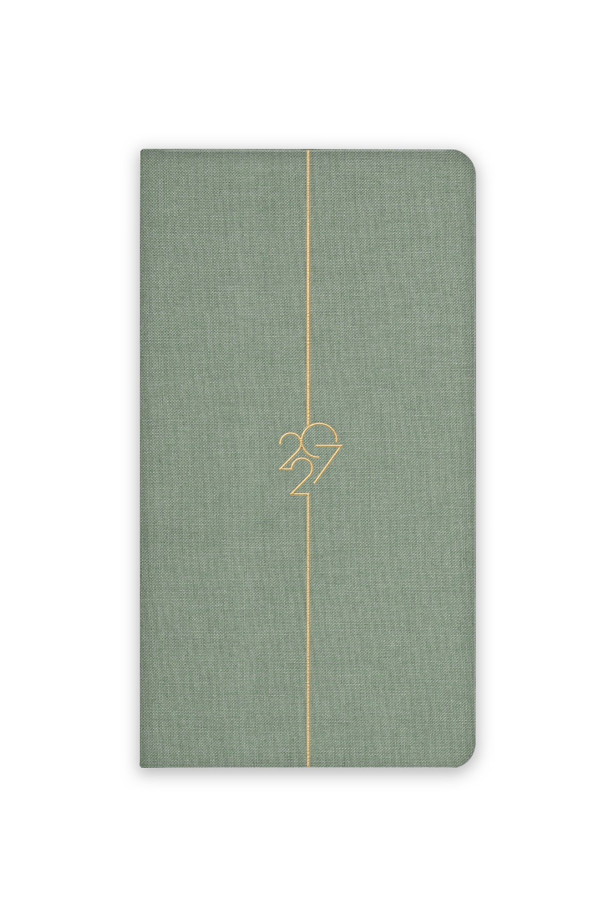 Matt Notebook 2027 Yılı Haftalık Keten 9x17 cm Cep Ajandası 12 Aylık Yeşil