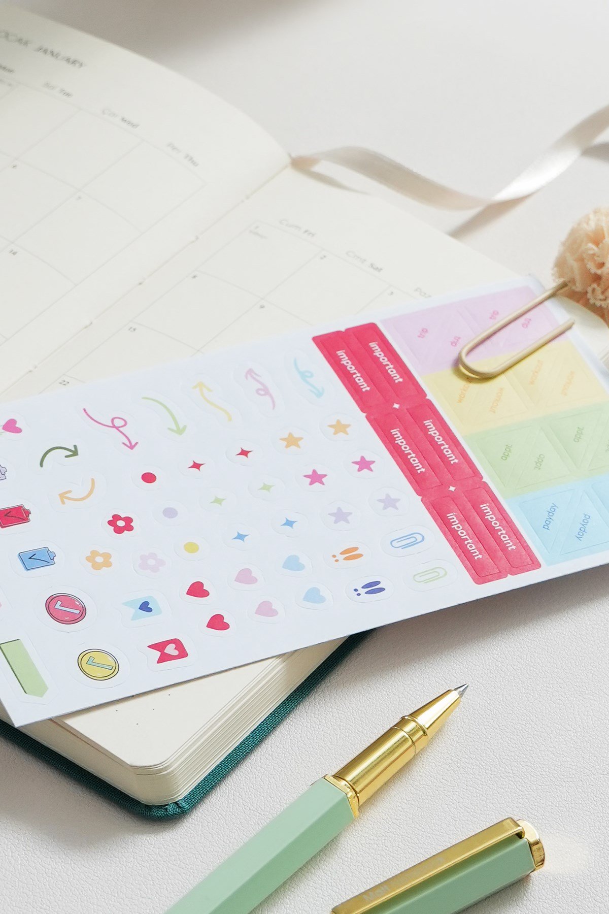 Matt Notebook 2027 Yılı Haftalık Keten 9x17 cm Cep Ajandası 12 Aylık Koyu Yeşil