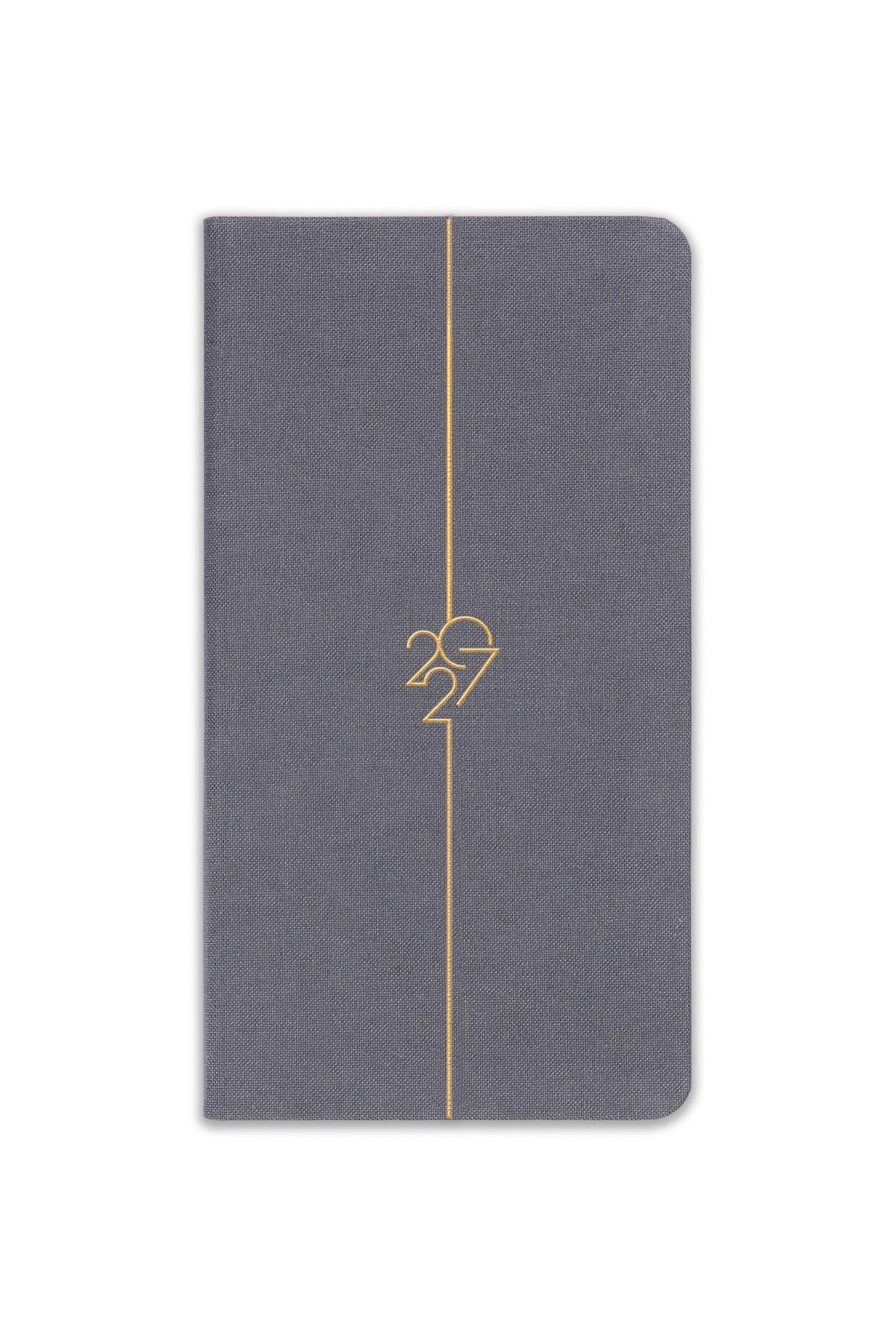 Matt Notebook 2027 Yılı Haftalık Keten 9x17 cm Cep Ajandası 12 Aylık Füme