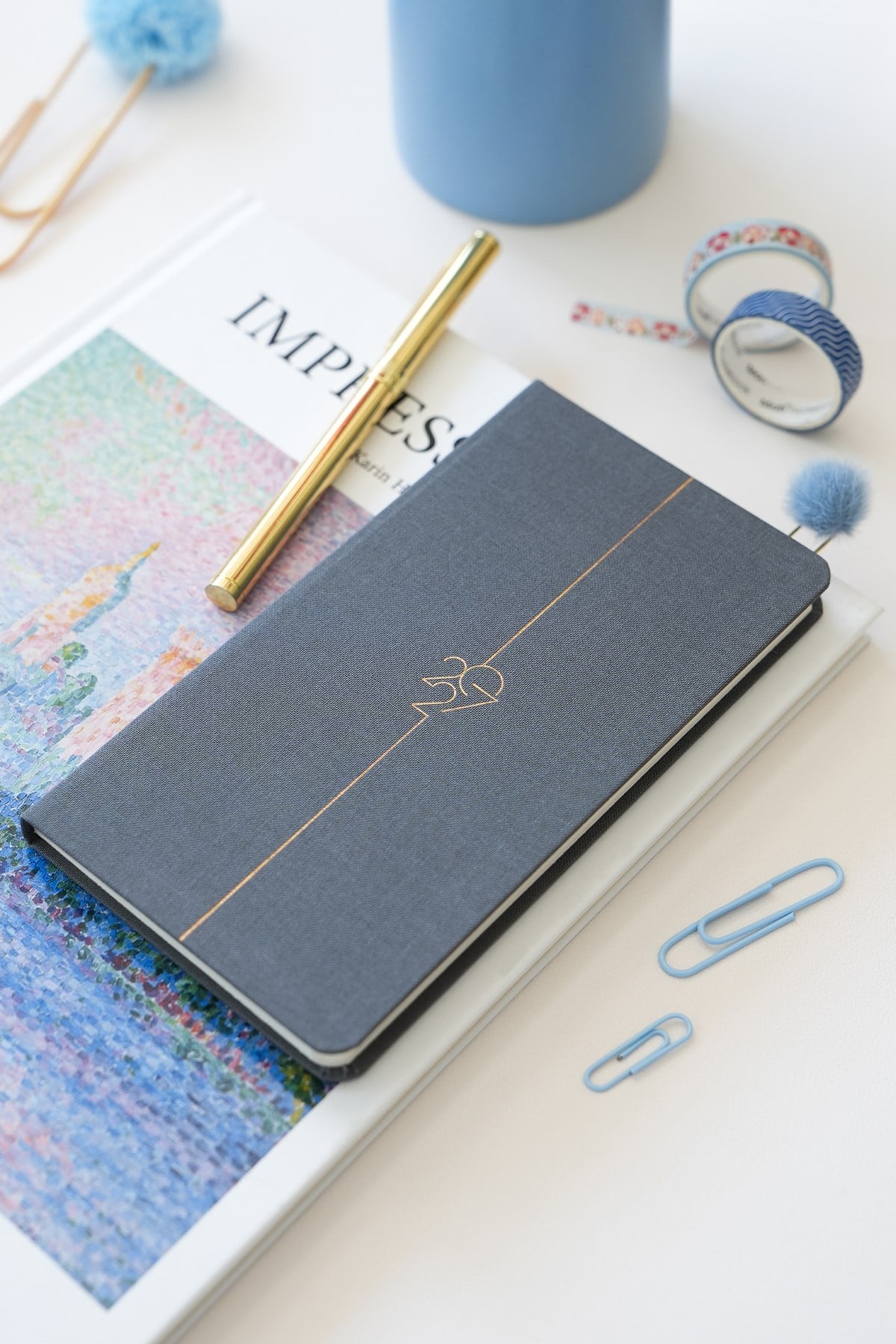 Matt Notebook 2027 Yılı Haftalık Keten 9x17 cm Cep Ajandası 12 Aylık Füme
