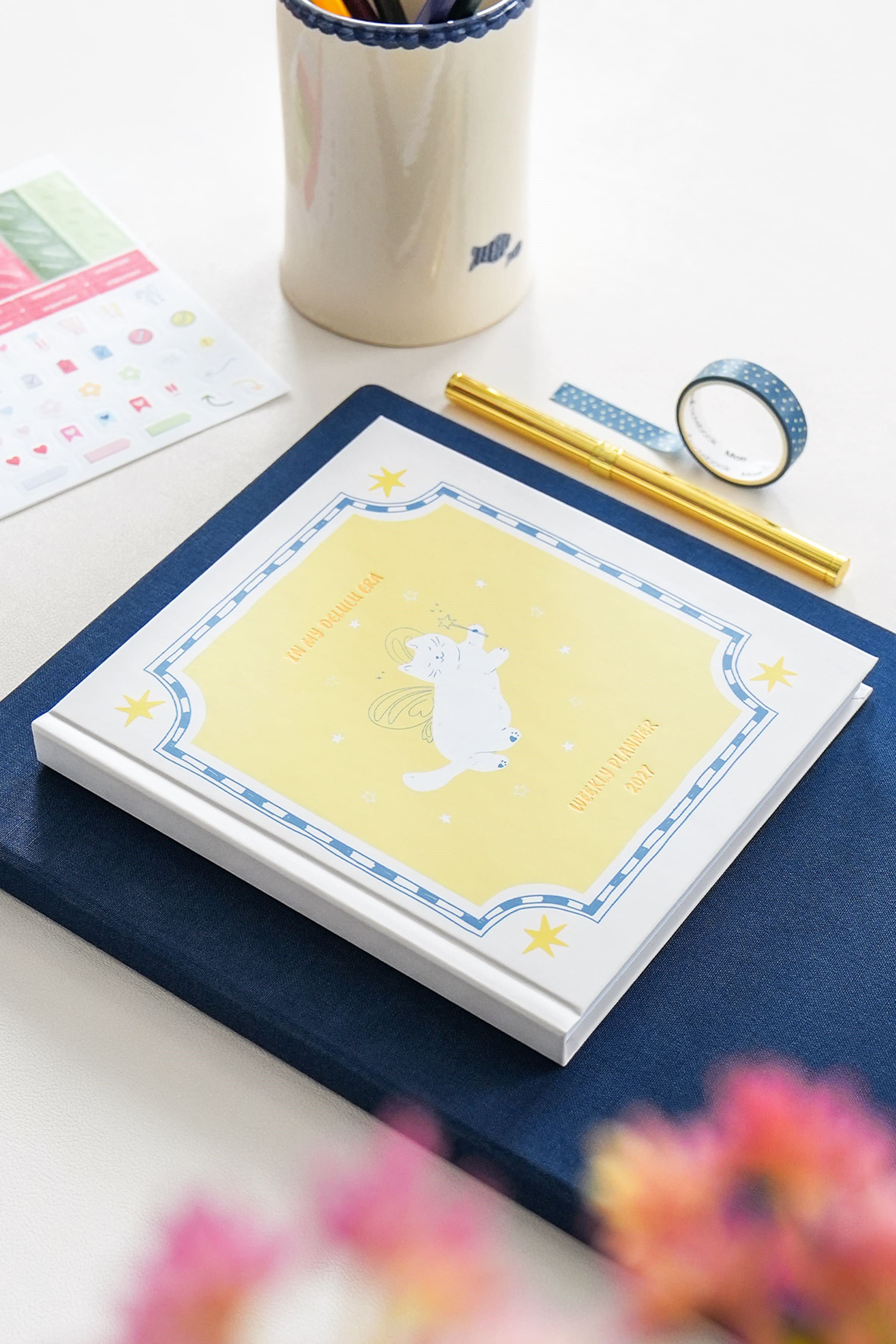 Matt Notebook 2027 Yılı Kare Haftalık Ajanda 15x15 cm Kedi