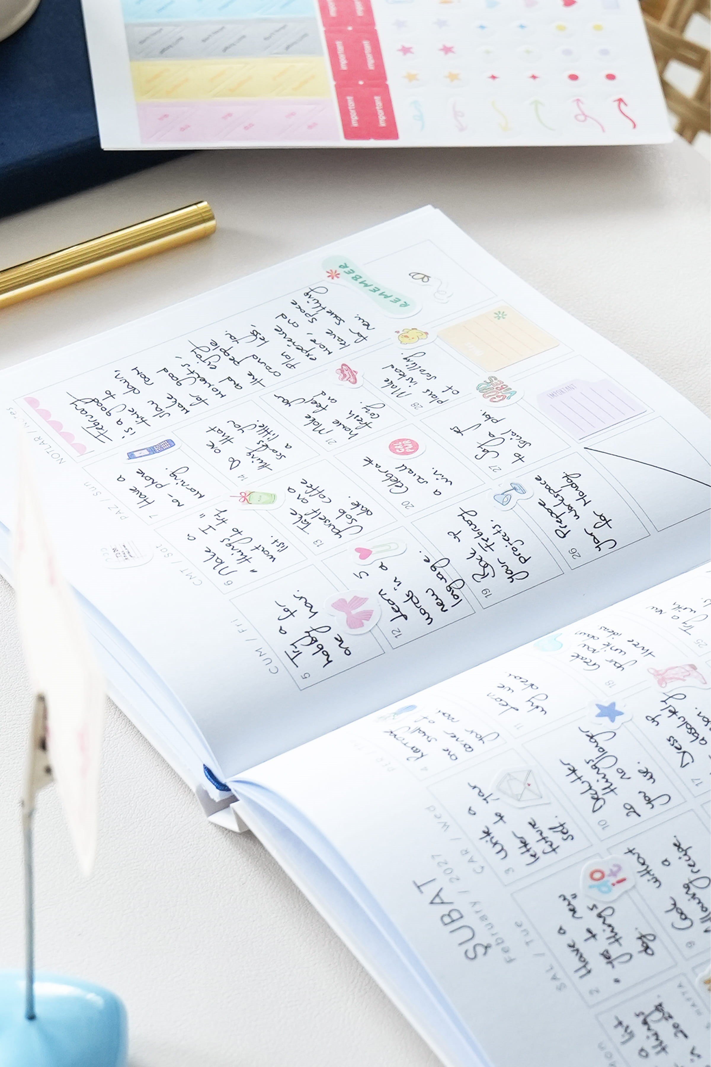 Matt Notebook 2027 Yılı Kare Haftalık Ajanda 15x15 cm Kedi