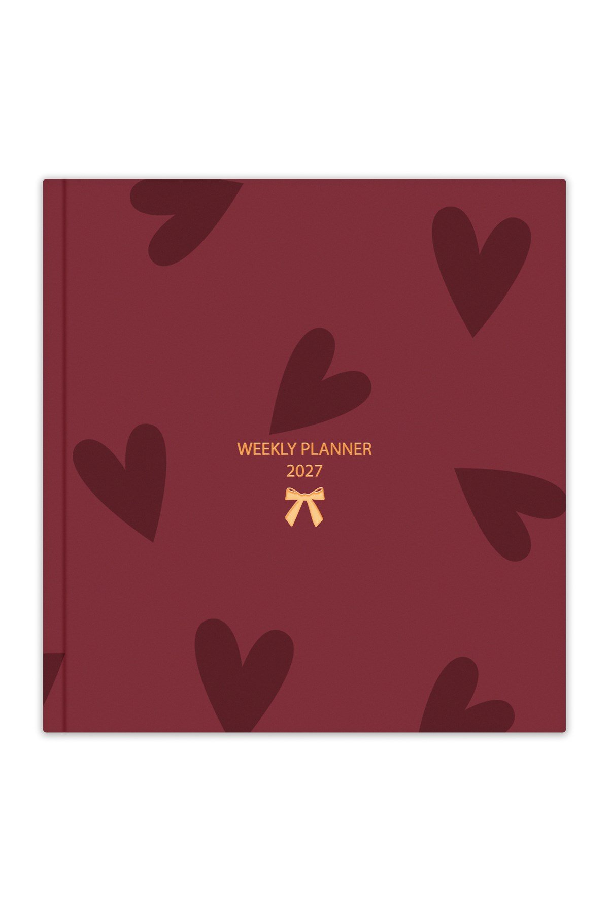 Matt Notebook 2027 Yılı Kare Haftalık Ajanda 15x15 cm Kalpler