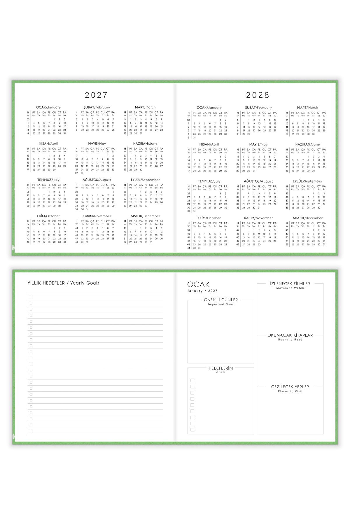 Matt Notebook 2027 Yılı Kare Haftalık Ajanda 15x15 cm Ördekler