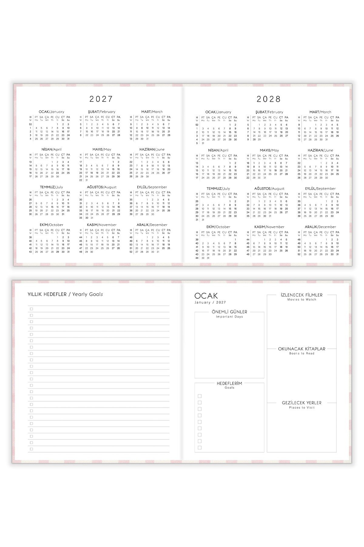 Matt Notebook 2027 Yılı Kare Haftalık Ajanda 15x15 cm