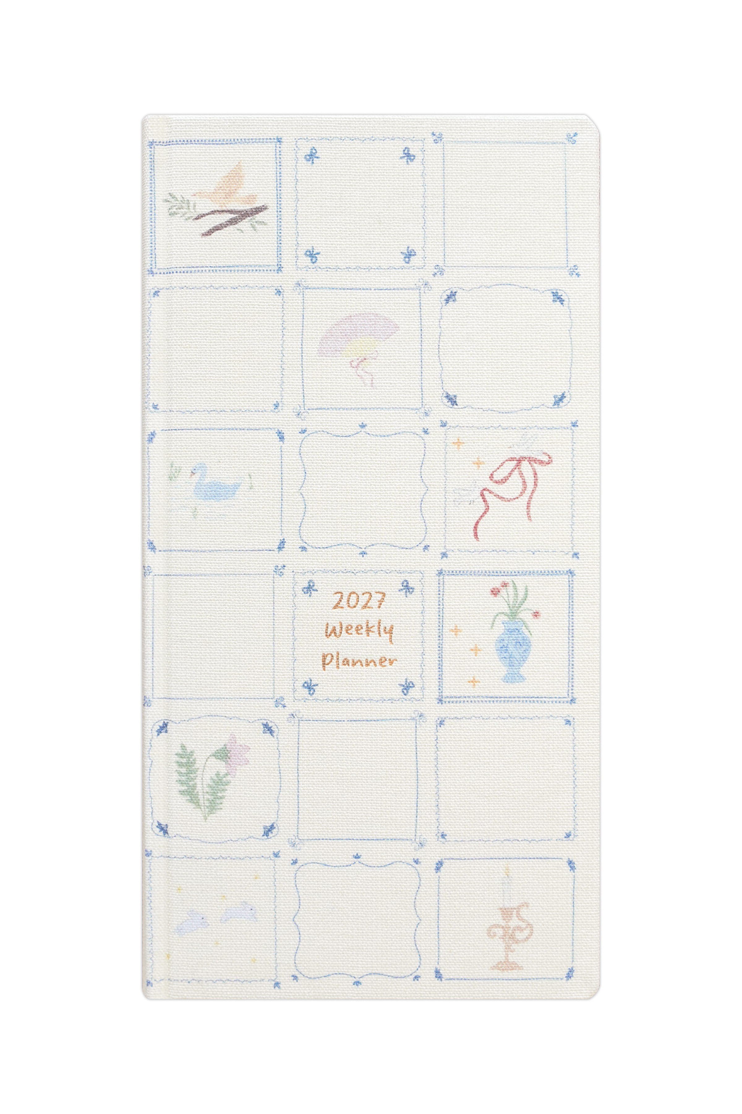 Matt Notebook 2027 Yılı Keten Haftalık Planlayıcı Kareli Cep Ajandası 9x18 cm