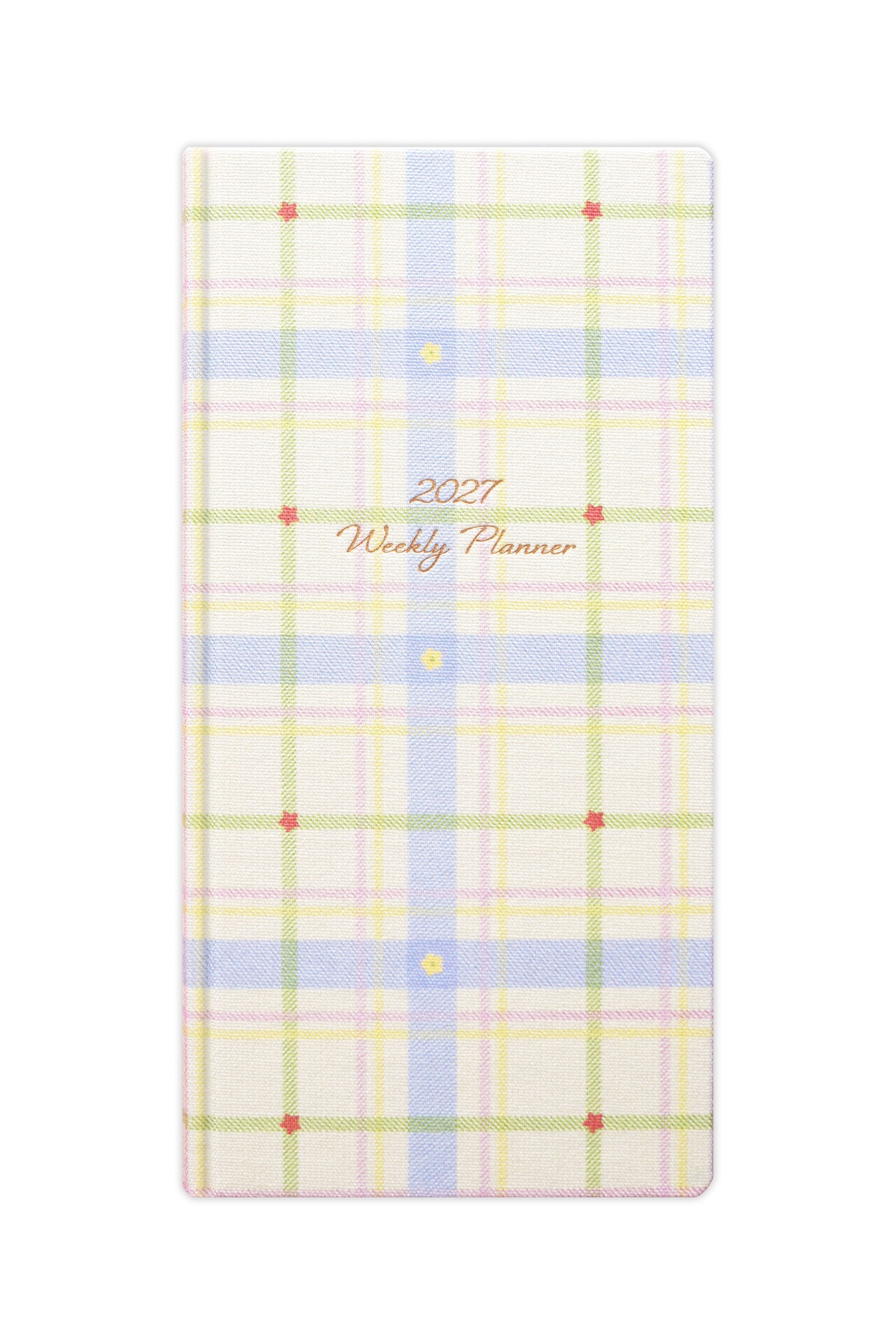 Matt Notebook 2027 Yılı Keten Haftalık Planlayıcı Kareli Cep Ajandası 9x18 cm Ekose
