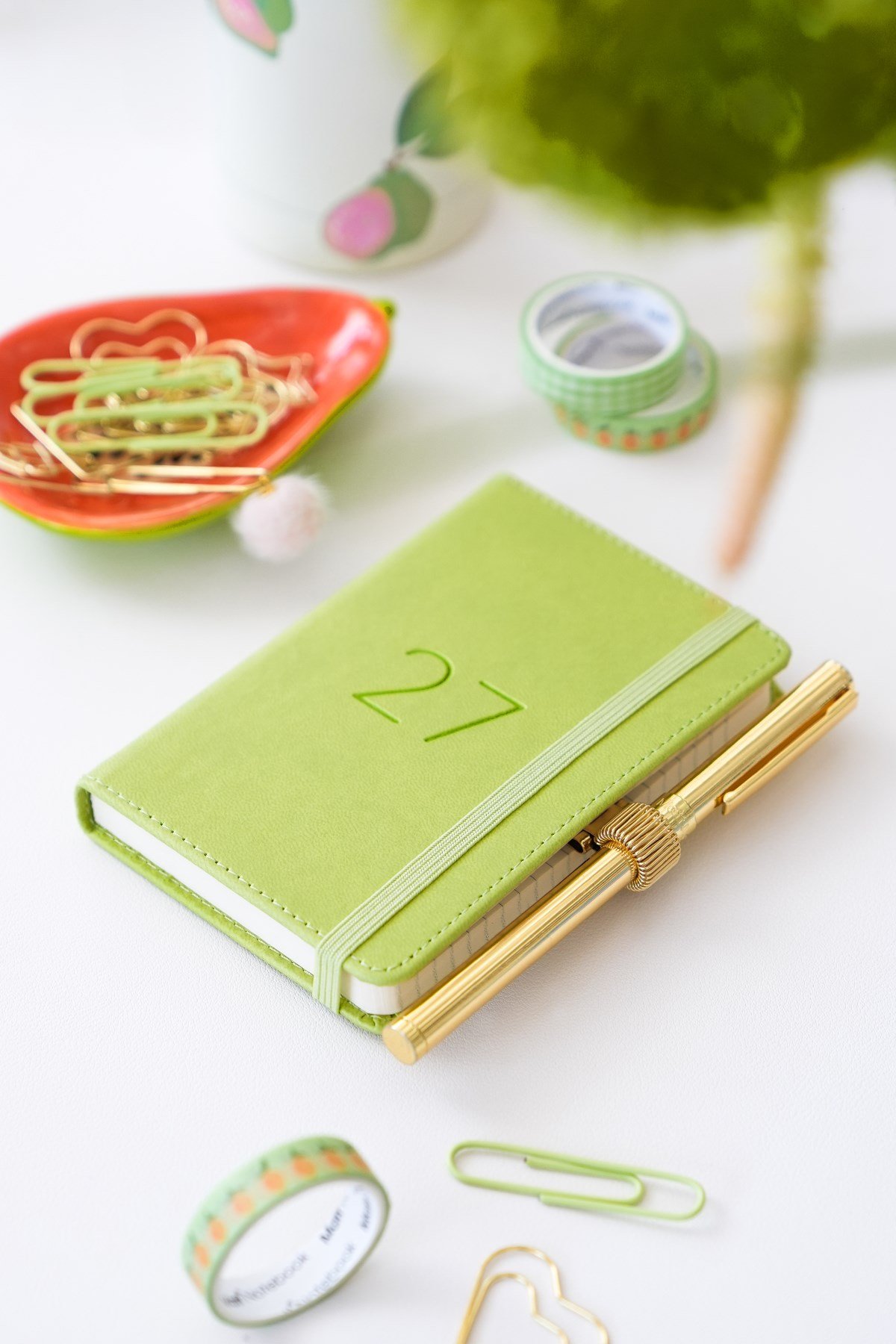 Matt Notebook 2027 Yılı Lastikli Günlük Cep Ajandası 12 Aylık Yeşil