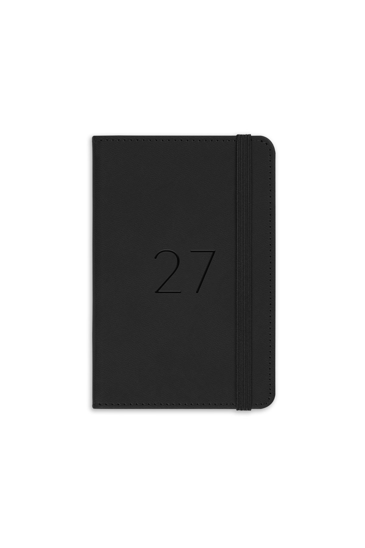 Matt Notebook 2027 Yılı Lastikli Günlük Cep Ajandası 12 Aylık Siyah