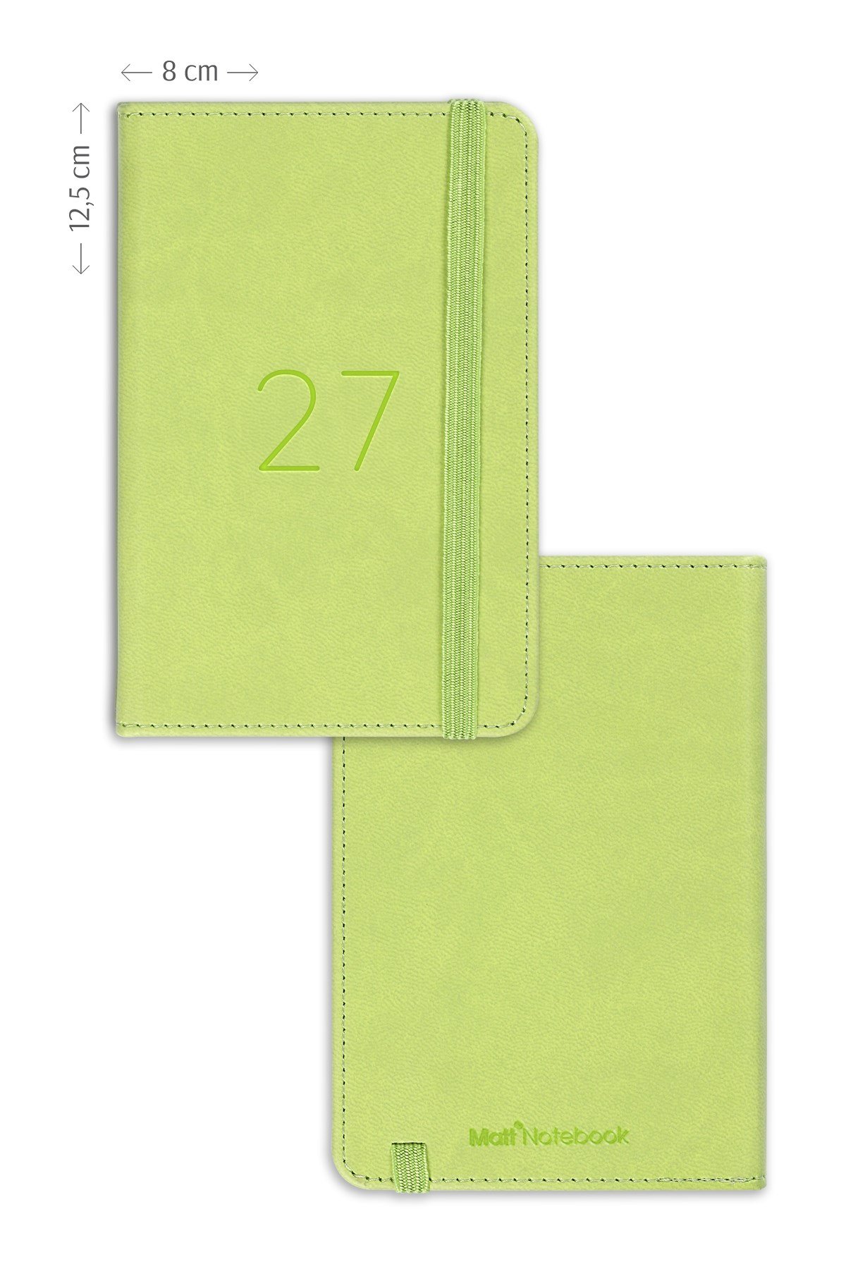 Matt Notebook 2027 Yılı Lastikli Günlük Cep Ajandası 12 Aylık Yeşil