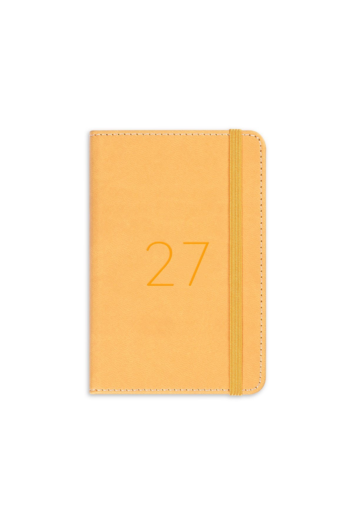 Matt Notebook 2027 Yılı Lastikli Günlük Cep Ajandası 12 Aylık Sarı