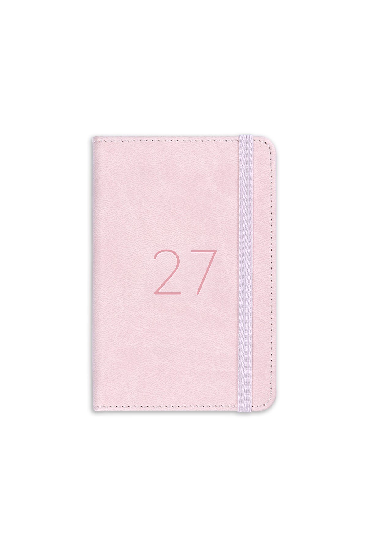 Matt Notebook 2027 Yılı Lastikli Günlük Cep Ajandası 12 Aylık Pembe