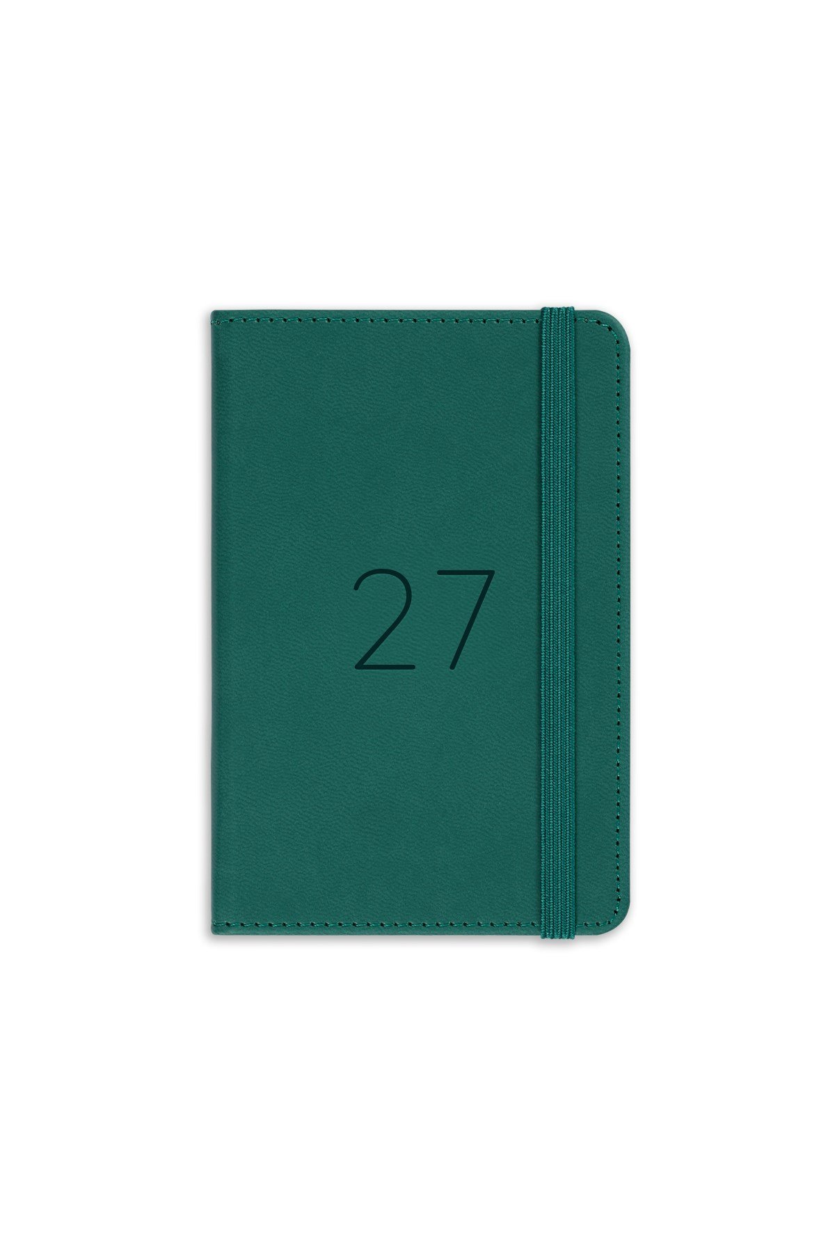 Matt Notebook 2027 Yılı Lastikli Günlük Cep Ajandası 12 Aylık Koyu Yeşil