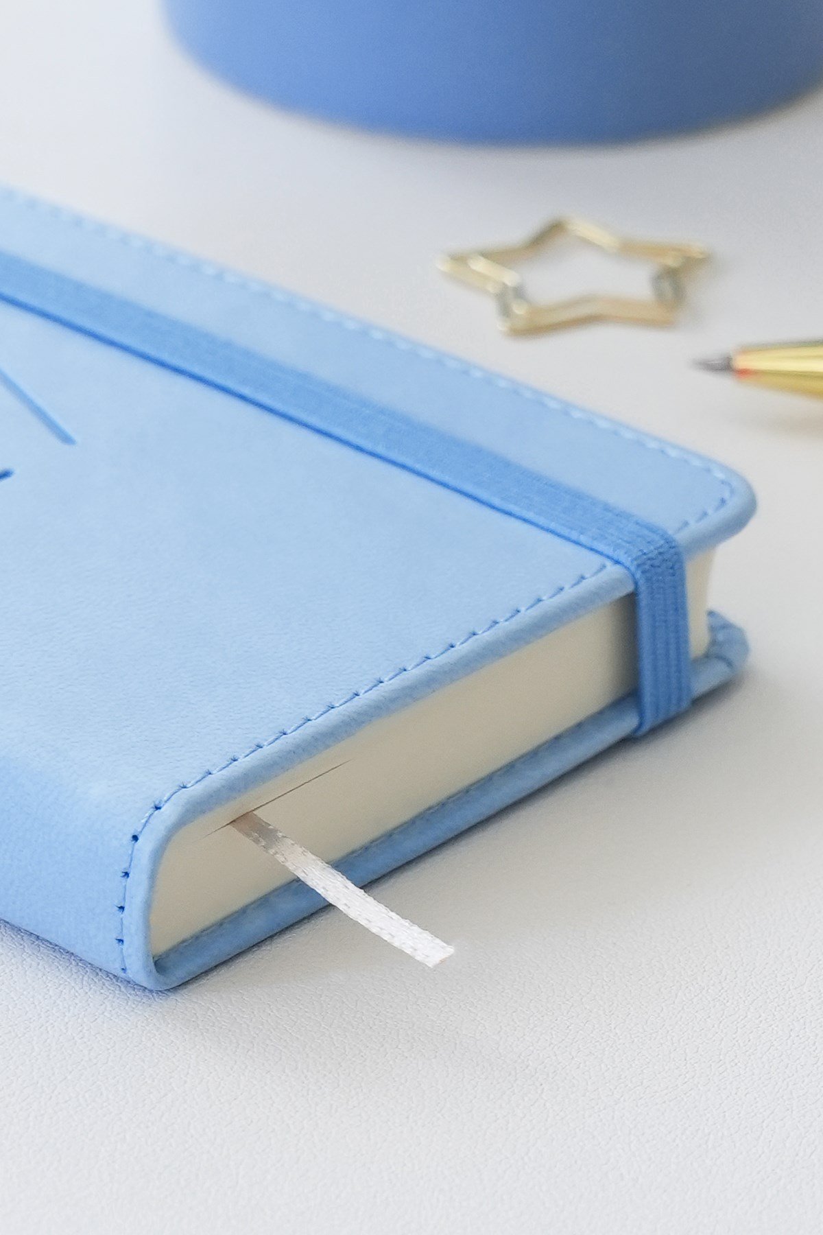 Matt Notebook 2027 Yılı Lastikli Günlük Cep Ajandası 12 Aylık Mavi