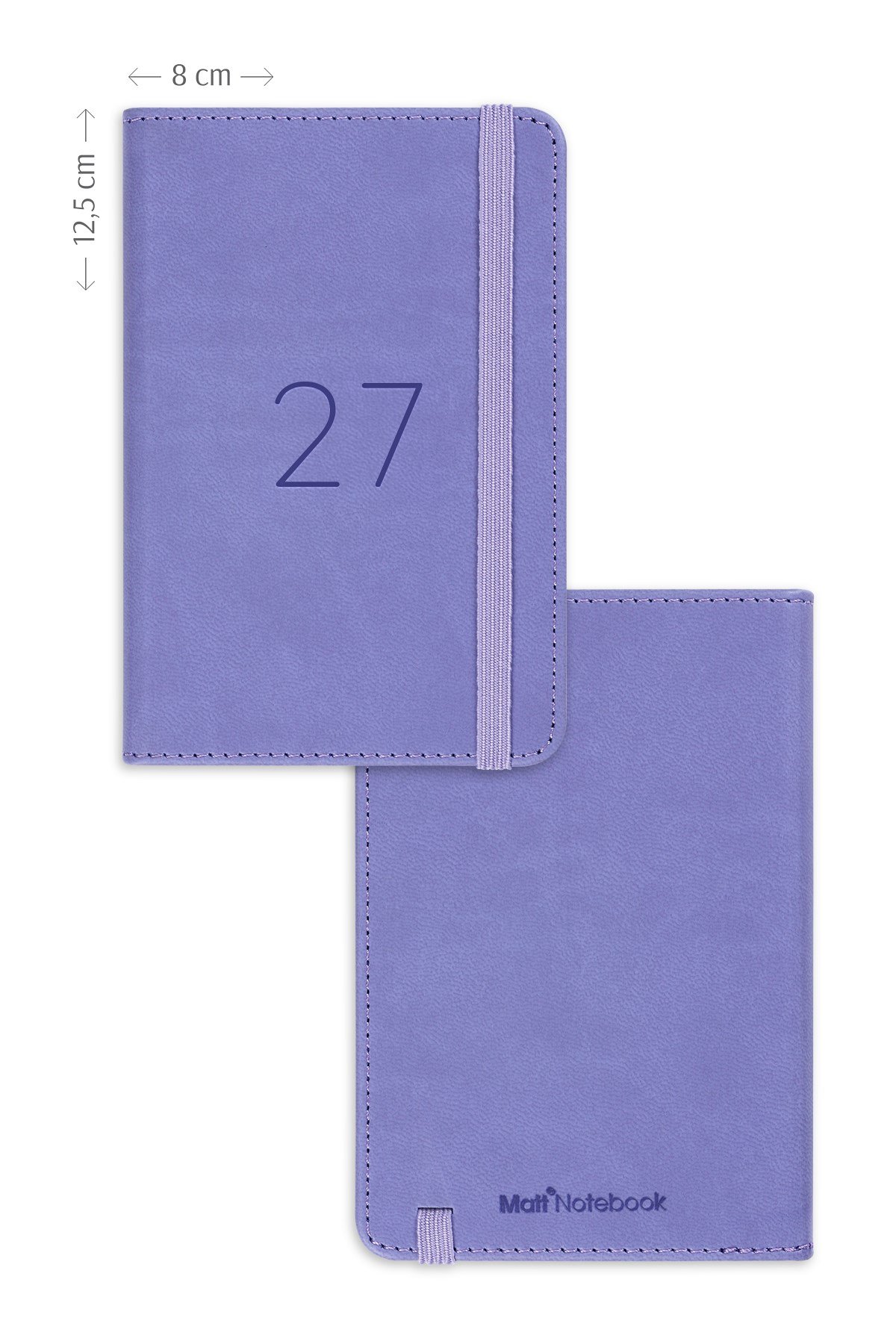 Matt Notebook 2027 Yılı Lastikli Günlük Cep Ajandası 12 Aylık Lila
