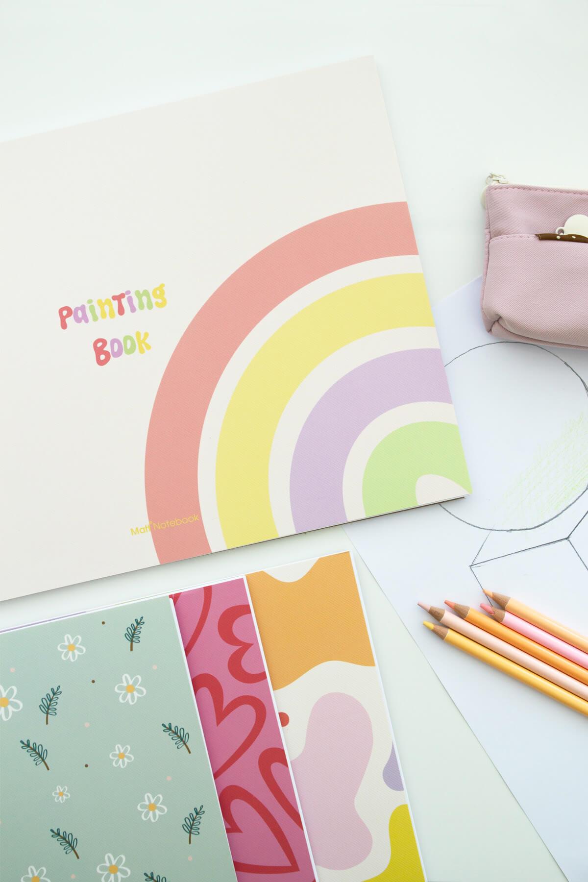 Matt Notebook 25x35 4'lü Resim Defteri Seti 20 Yaprak 150 Gram Büyük Boy