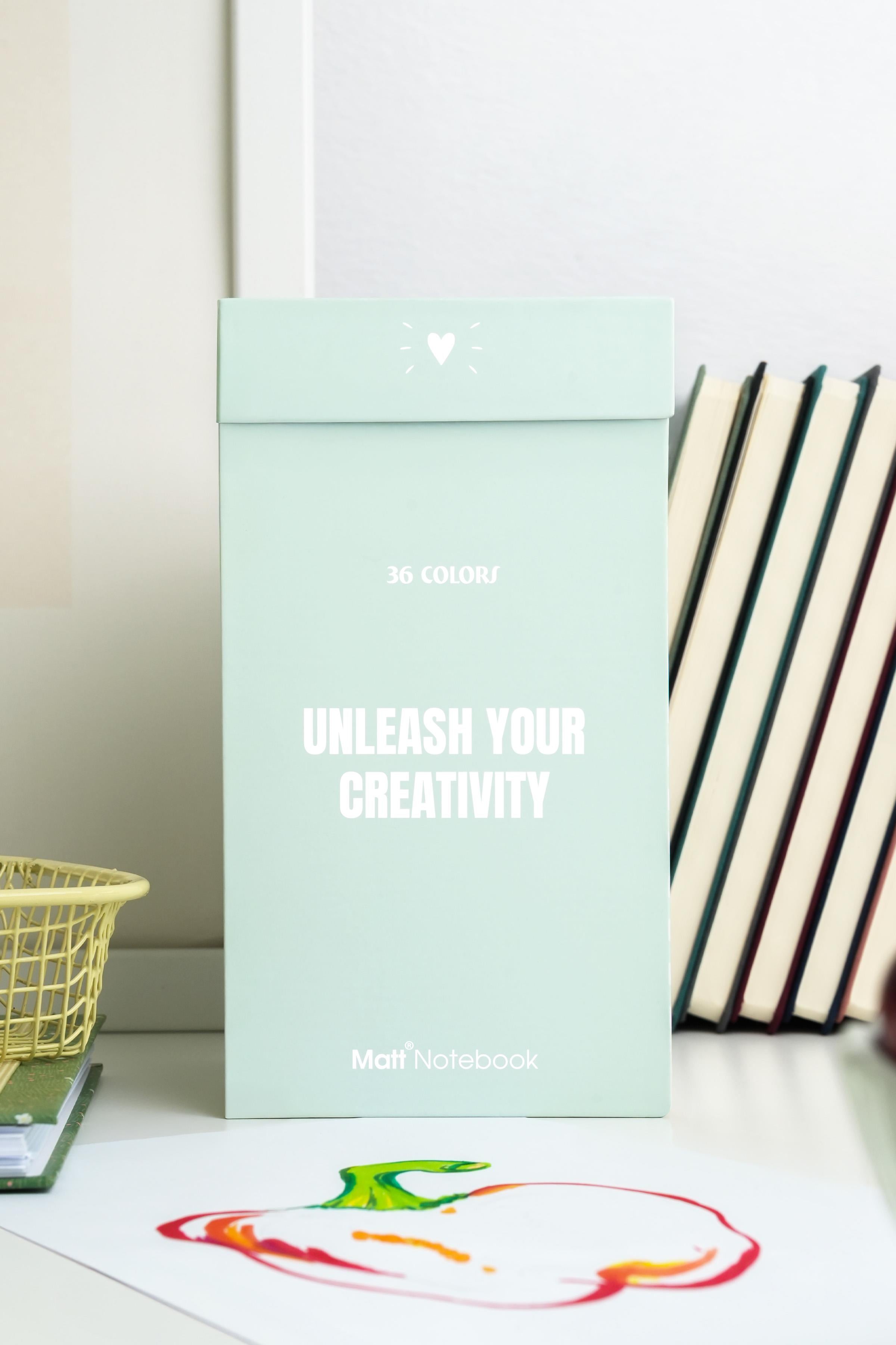 Matt Notebook 36 Renk Çift Uçlu Keçeli Kalem Seti Kutulu Brush + Chisel