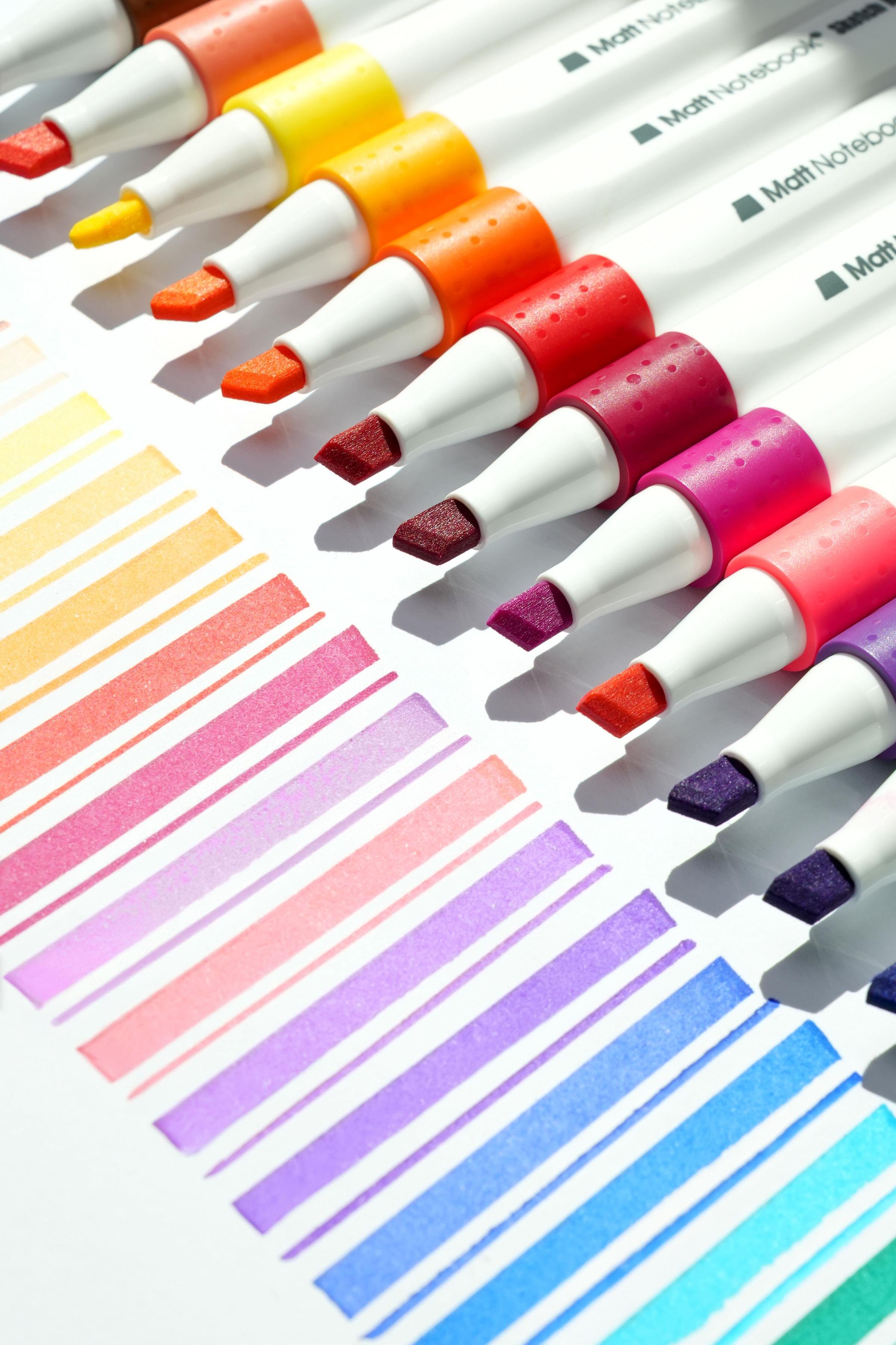 Matt Notebook 36 Renk Çift Uçlu Keçeli Kalem Seti Kutulu Brush + Chisel