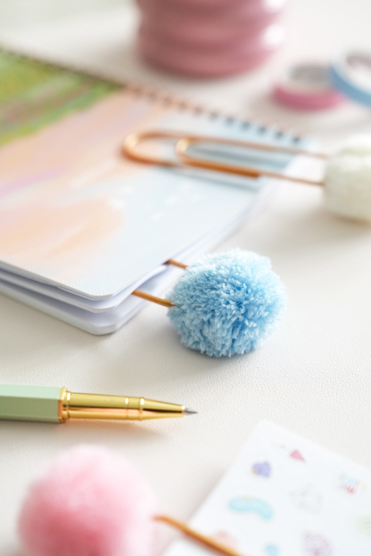 Matt Notebook 3'lü Ponponlu Ataş Seti – 10 cm
