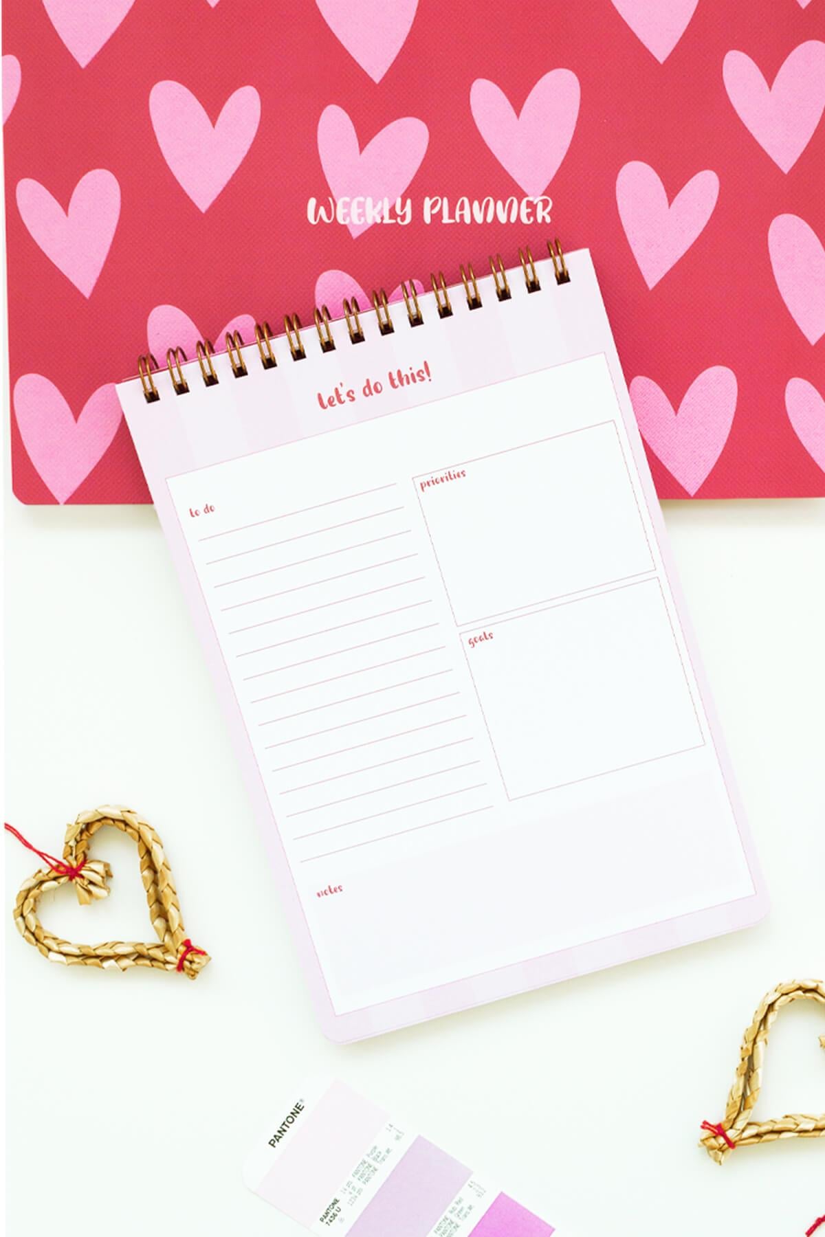 Matt Notebook 3'lü Spiralli Masaüstü Planlayıcı Set Kalpler