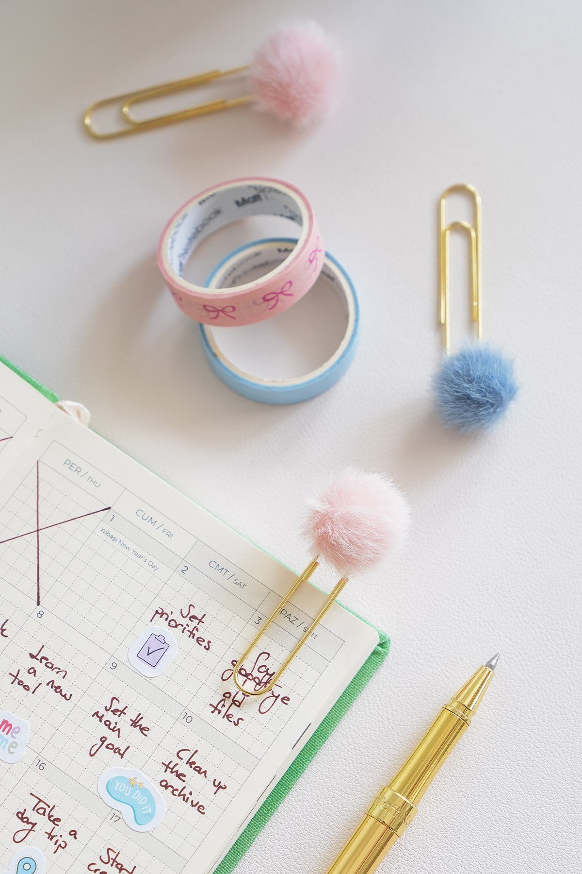 Matt Notebook 3'lü Tüylü Ataş Seti – 5 cm