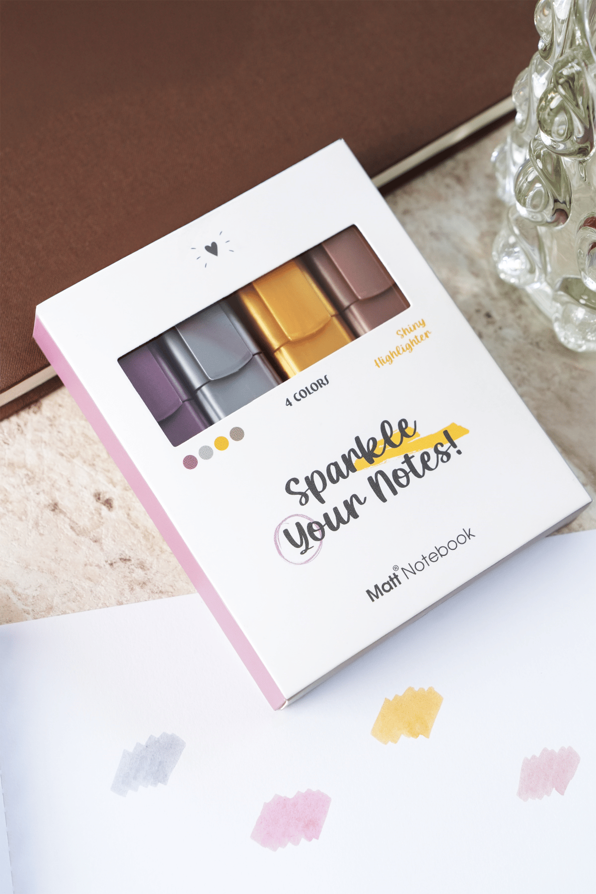 Matt Notebook 4'lü Highlighter Metalik Renk Fosforlu Kalem Seti