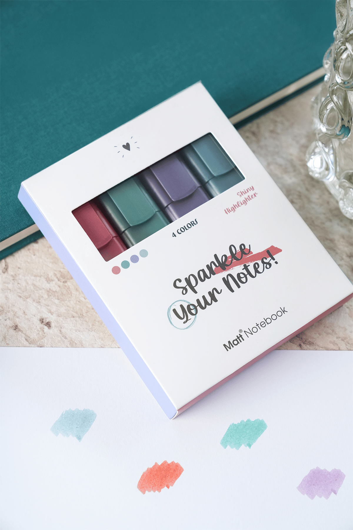 Matt Notebook 4'lü Highlighter Metalik Renk Fosforlu Kalem Seti